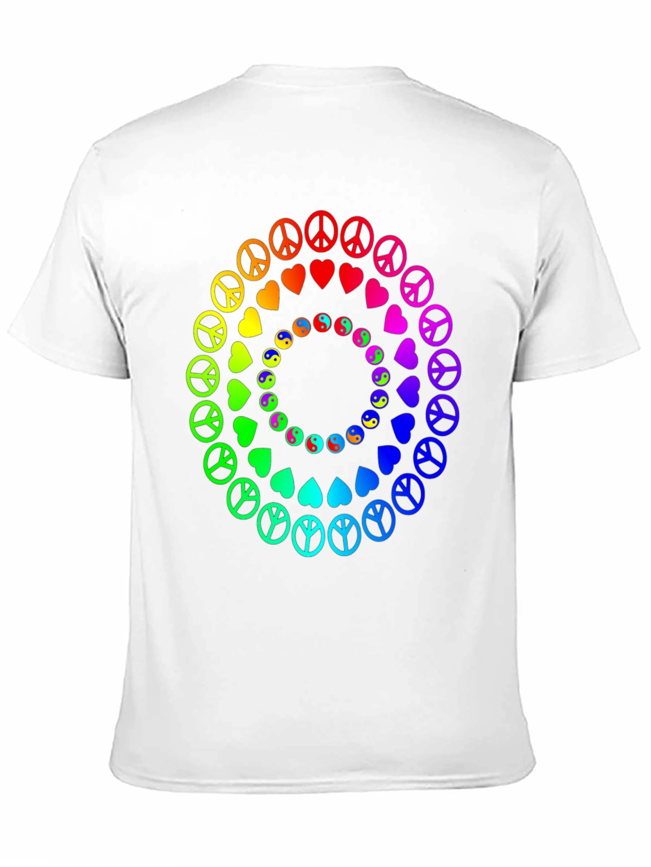 Rainbow Peace & Love Circle Graphic Tee