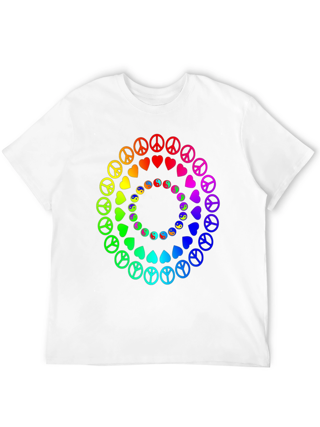 Rainbow Peace & Love Circle Graphic Tee