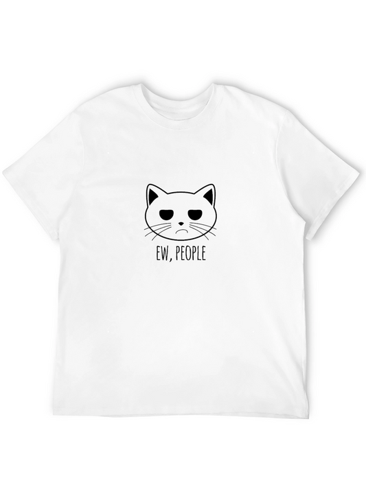 Ew People Cat Graphic T-Shirt - Unisex Black Tee