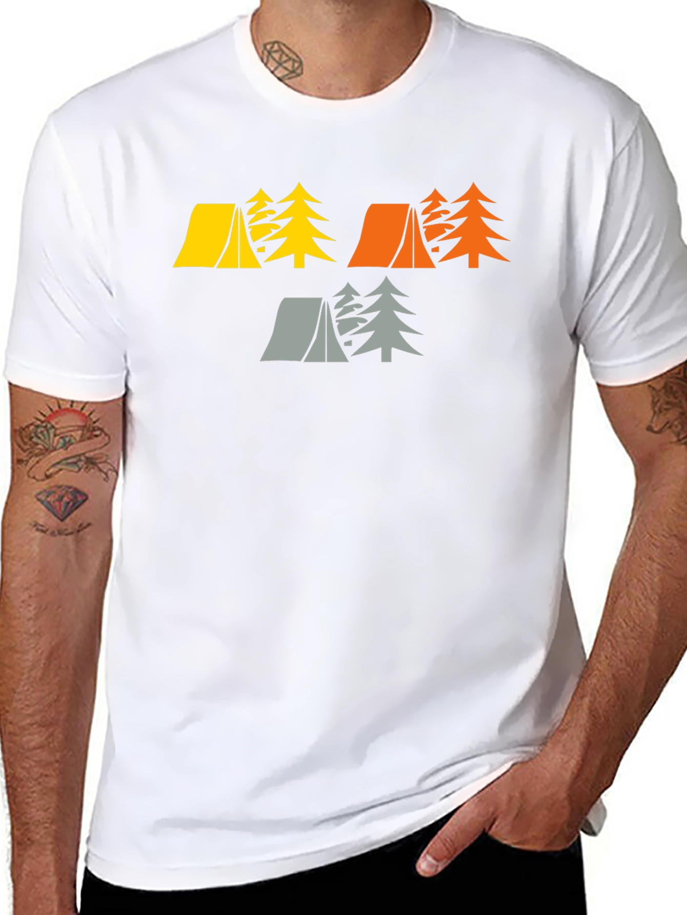 Camping Tents & Trees Graphic Tee - Adventure Awaits!