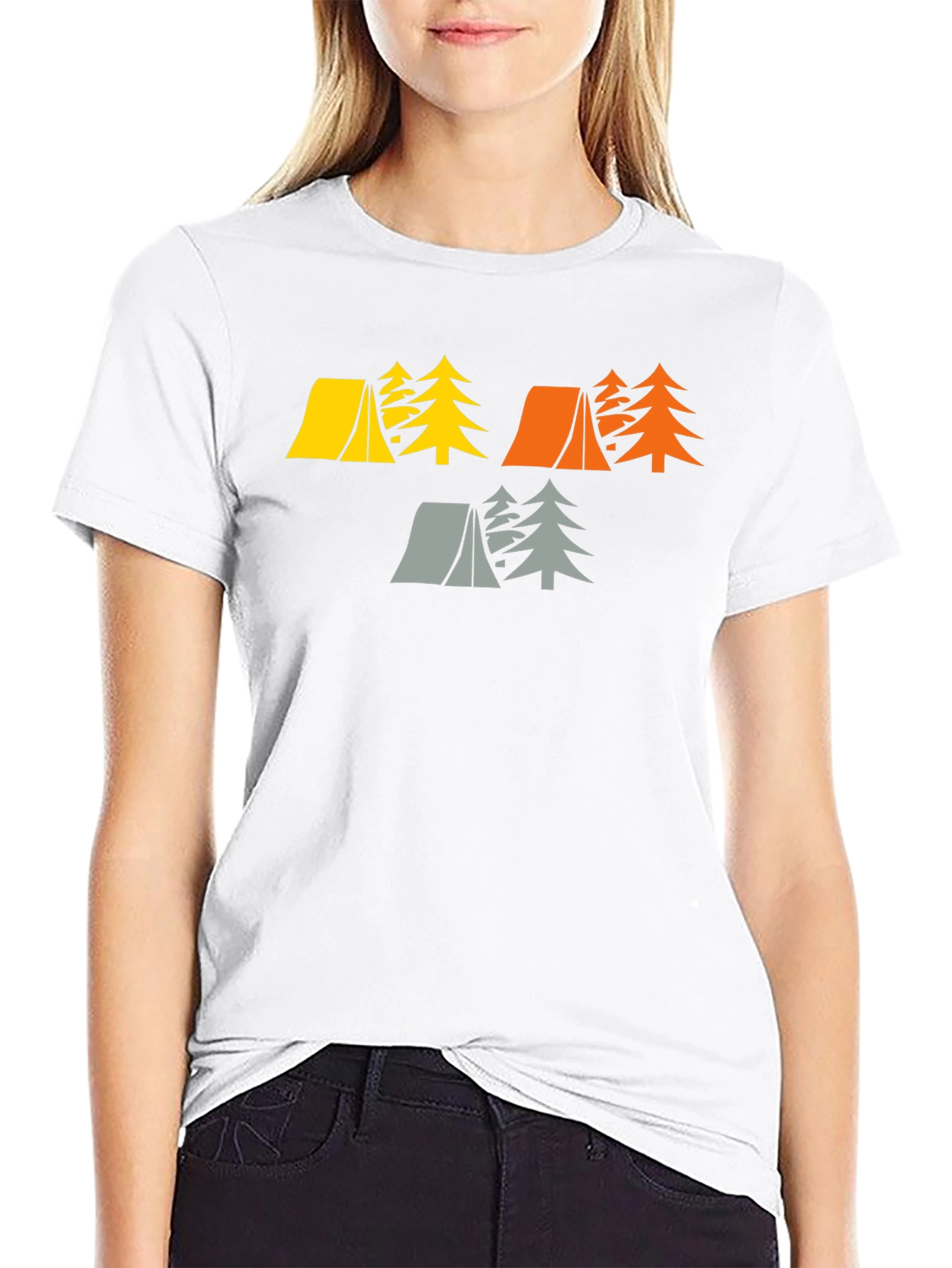 Camping Tents & Trees Graphic Tee - Adventure Awaits!