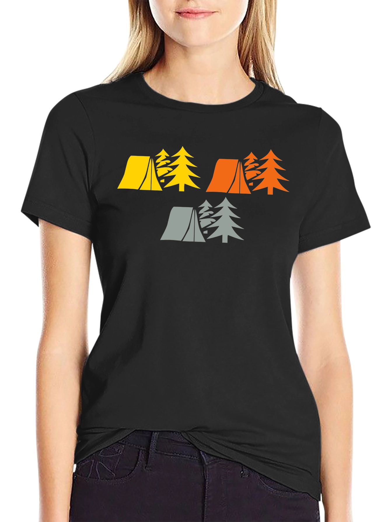 Camping Tents & Trees Graphic Tee - Adventure Awaits!