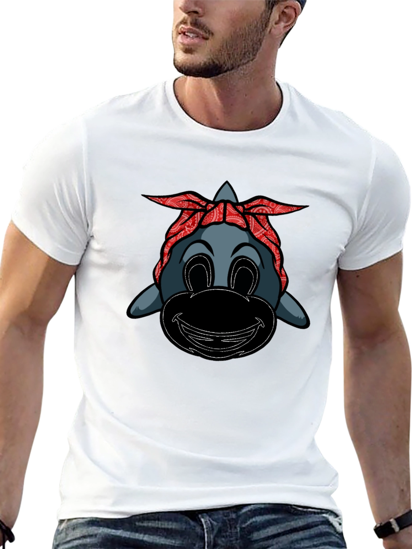 Cartoon Gangster Dolphin Graphic Tee