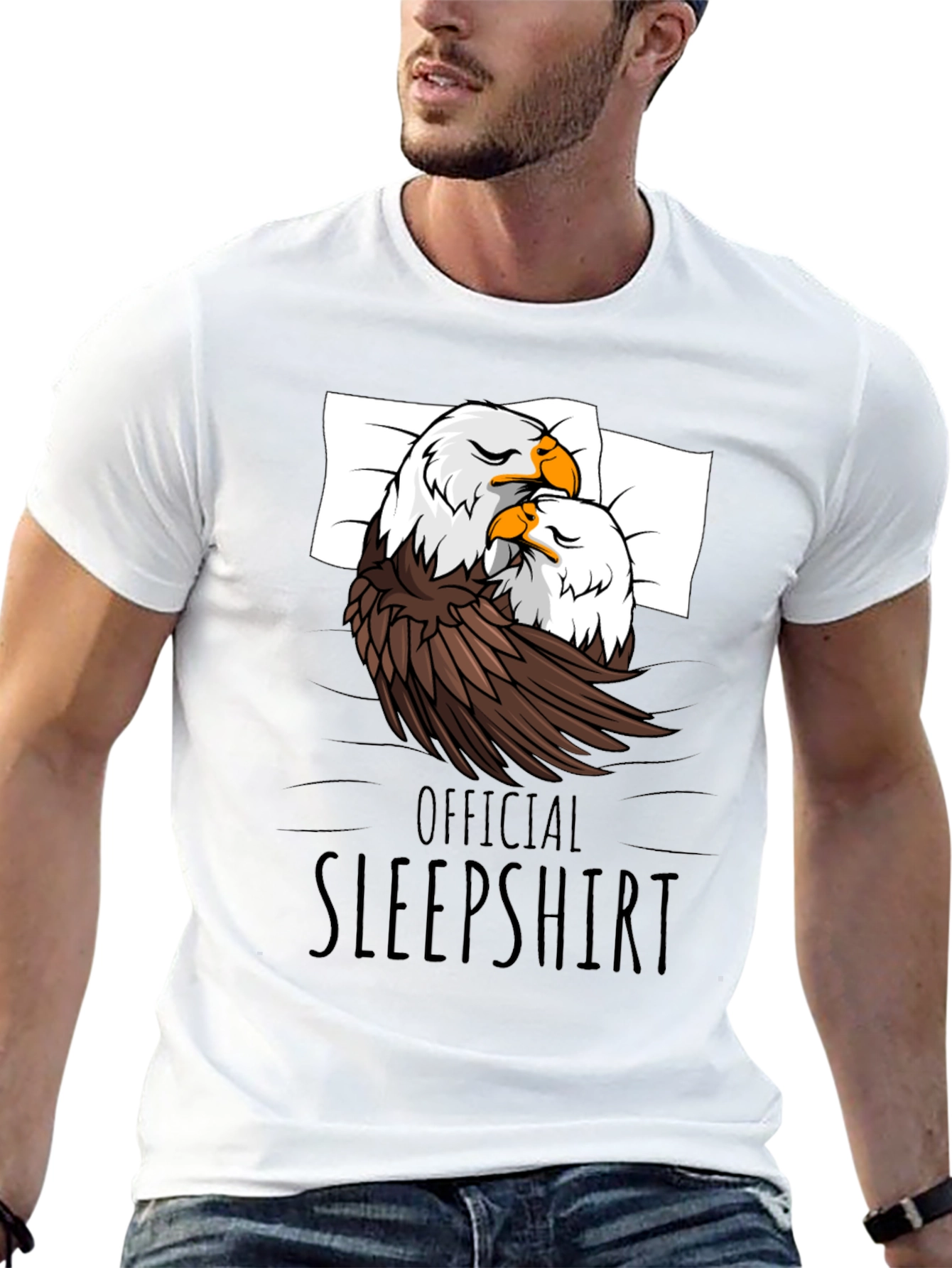 Official Sleepshirt: Eagles in Bed Graphic Tee