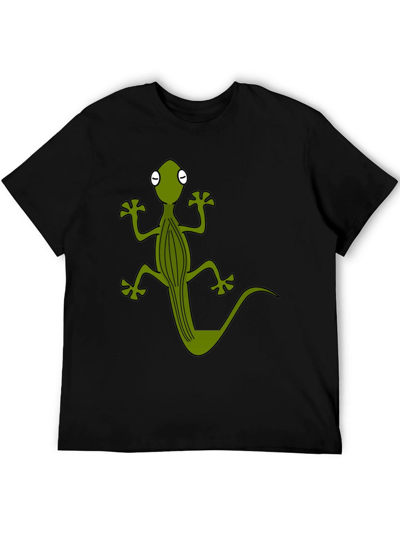 Cool Gecko Graphic Tee - Black Cotton T-Shirt