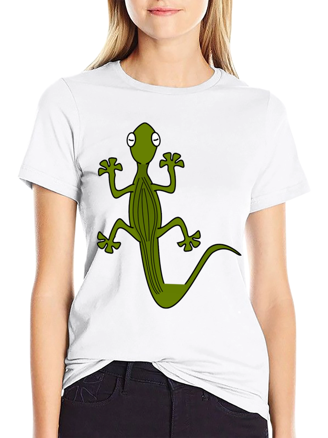 Cool Gecko Graphic Tee - Black Cotton T-Shirt