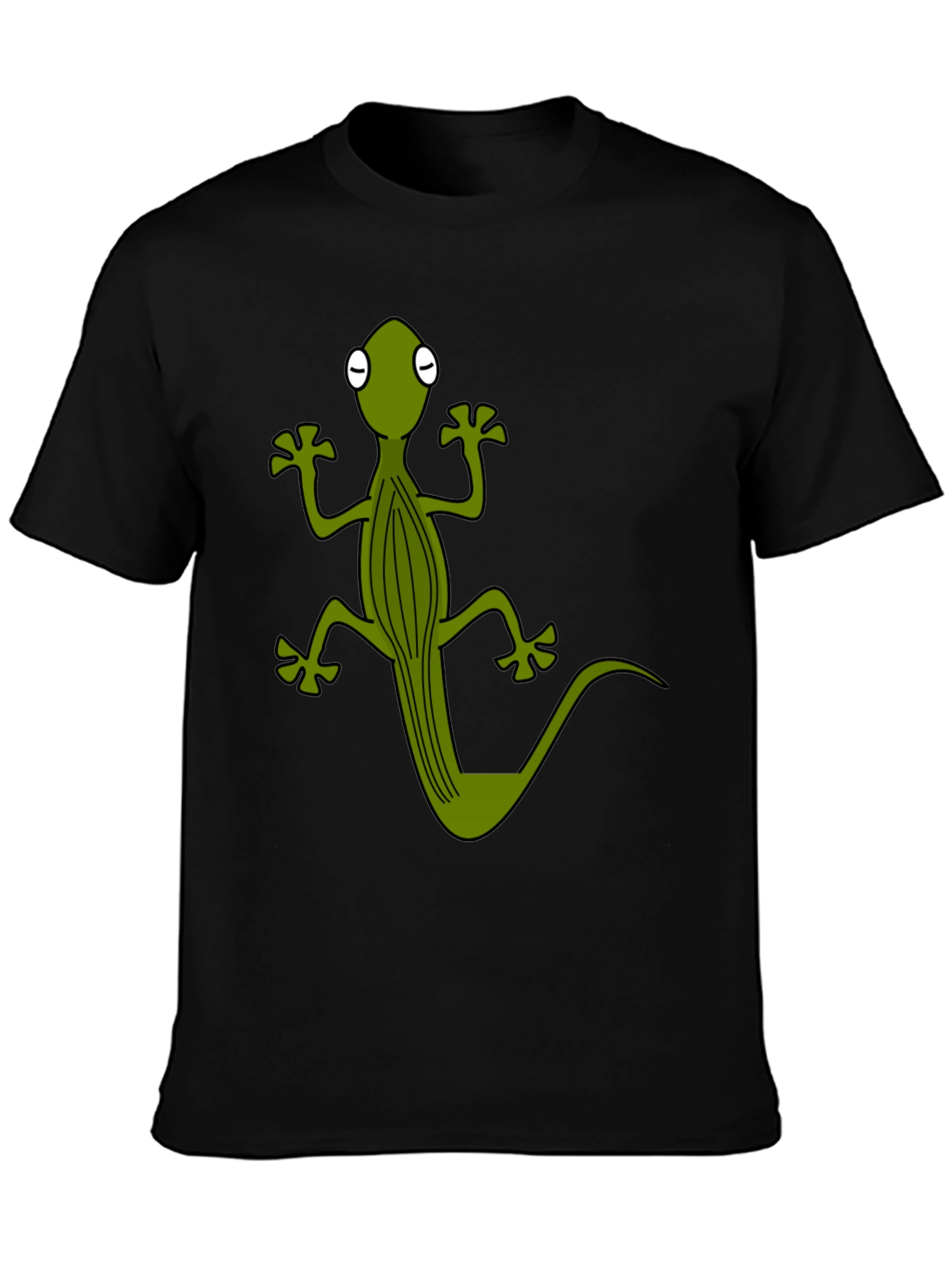 Cool Gecko Graphic Tee - Black Cotton T-Shirt