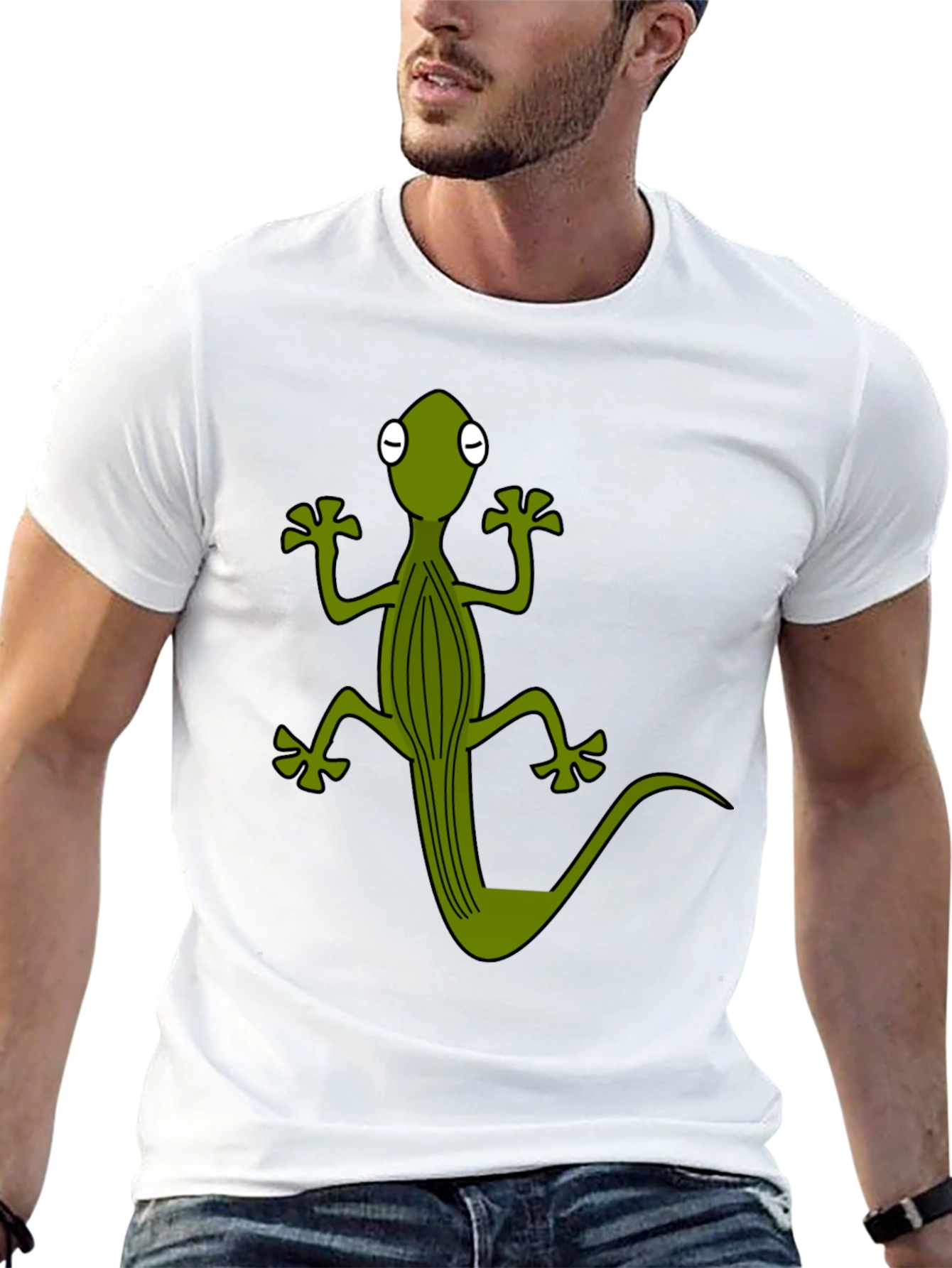 Cool Gecko Graphic Tee - Black Cotton T-Shirt
