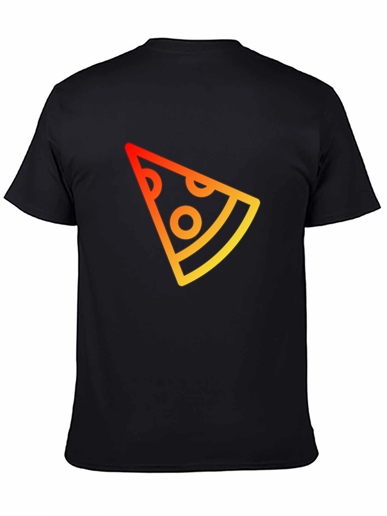 Pizza Slice Graphic Tee - Casual Black T-Shirt