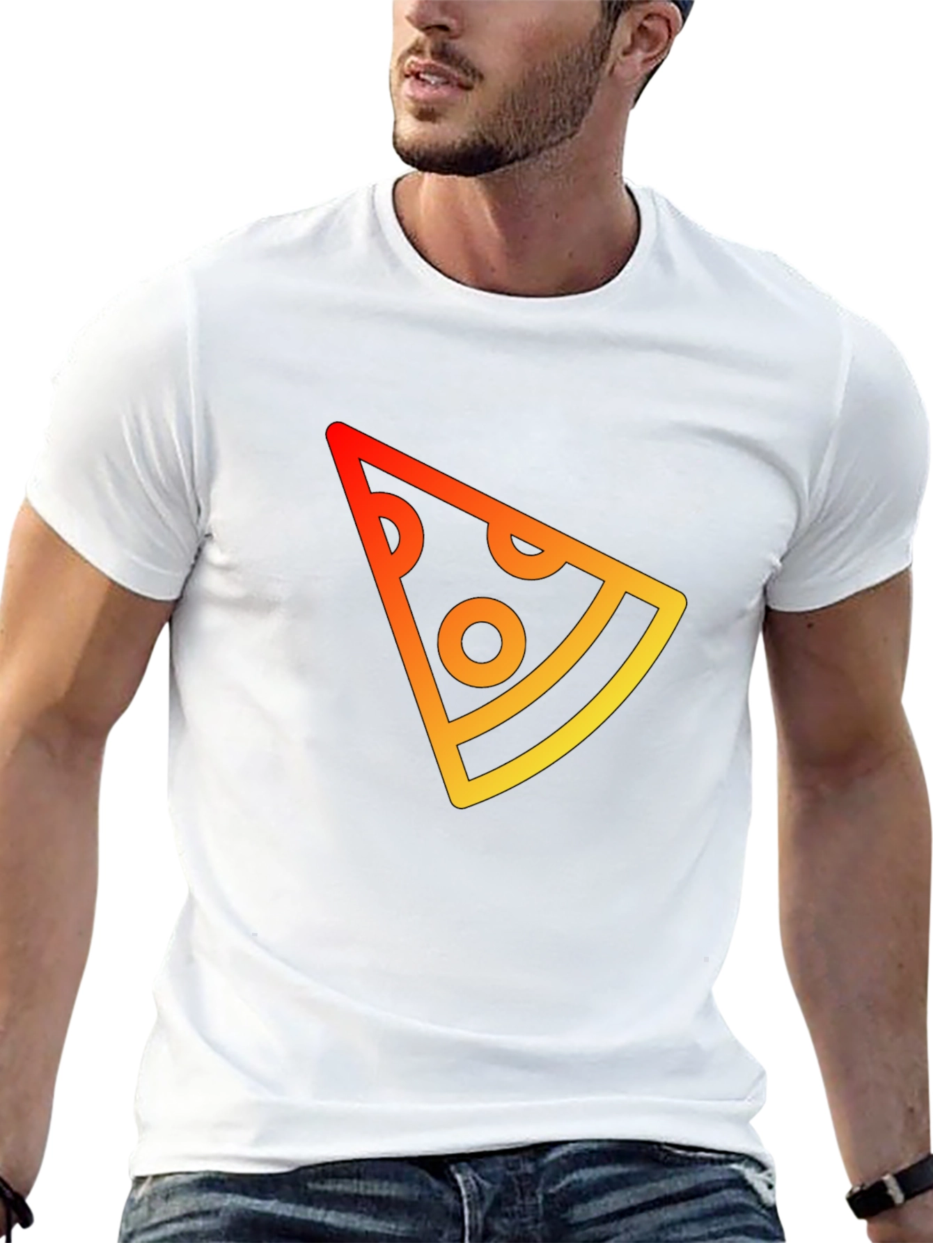 Pizza Slice Graphic Tee - Casual Black T-Shirt