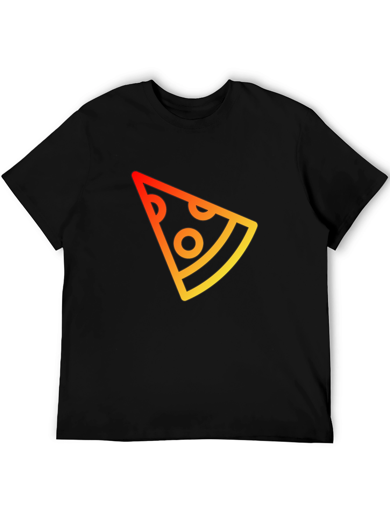 Pizza Slice Graphic Tee - Casual Black T-Shirt