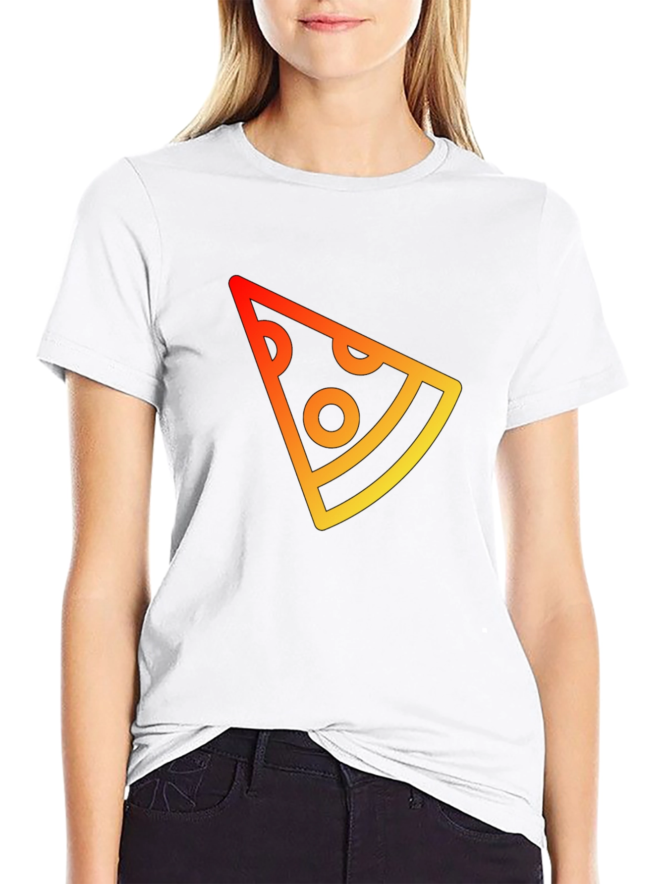 Pizza Slice Graphic Tee - Casual Black T-Shirt