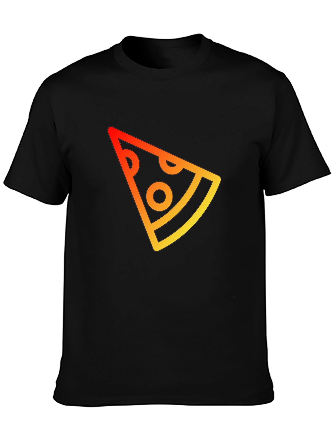 Pizza Slice Graphic Tee - Casual Black T-Shirt