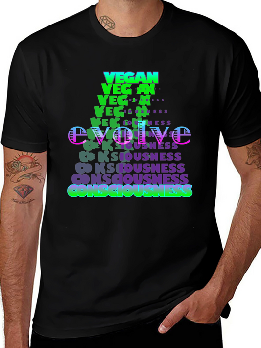 Vegan Evolve Consciousness Graphic T-Shirt
