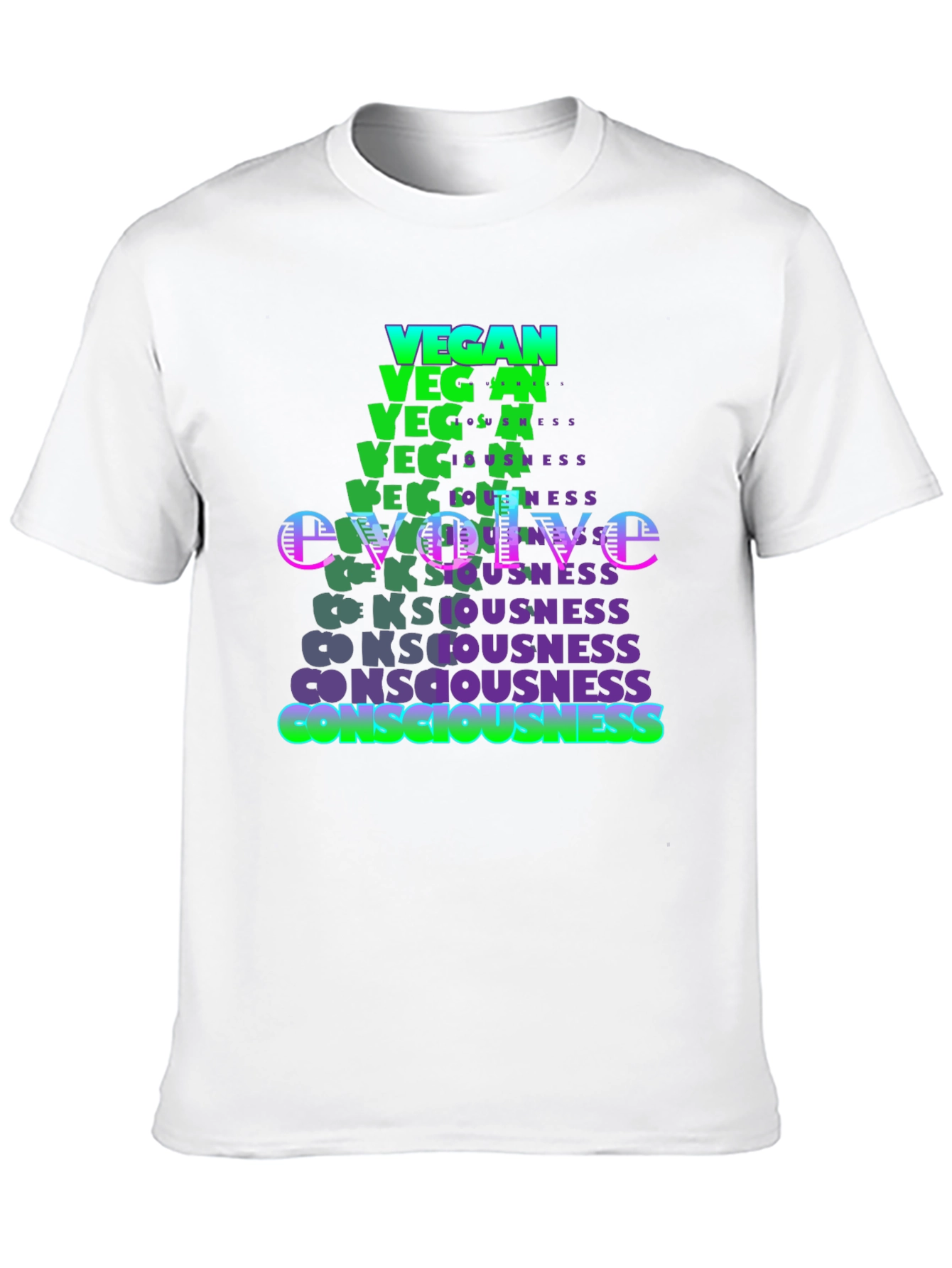 Vegan Evolve Consciousness Graphic T-Shirt