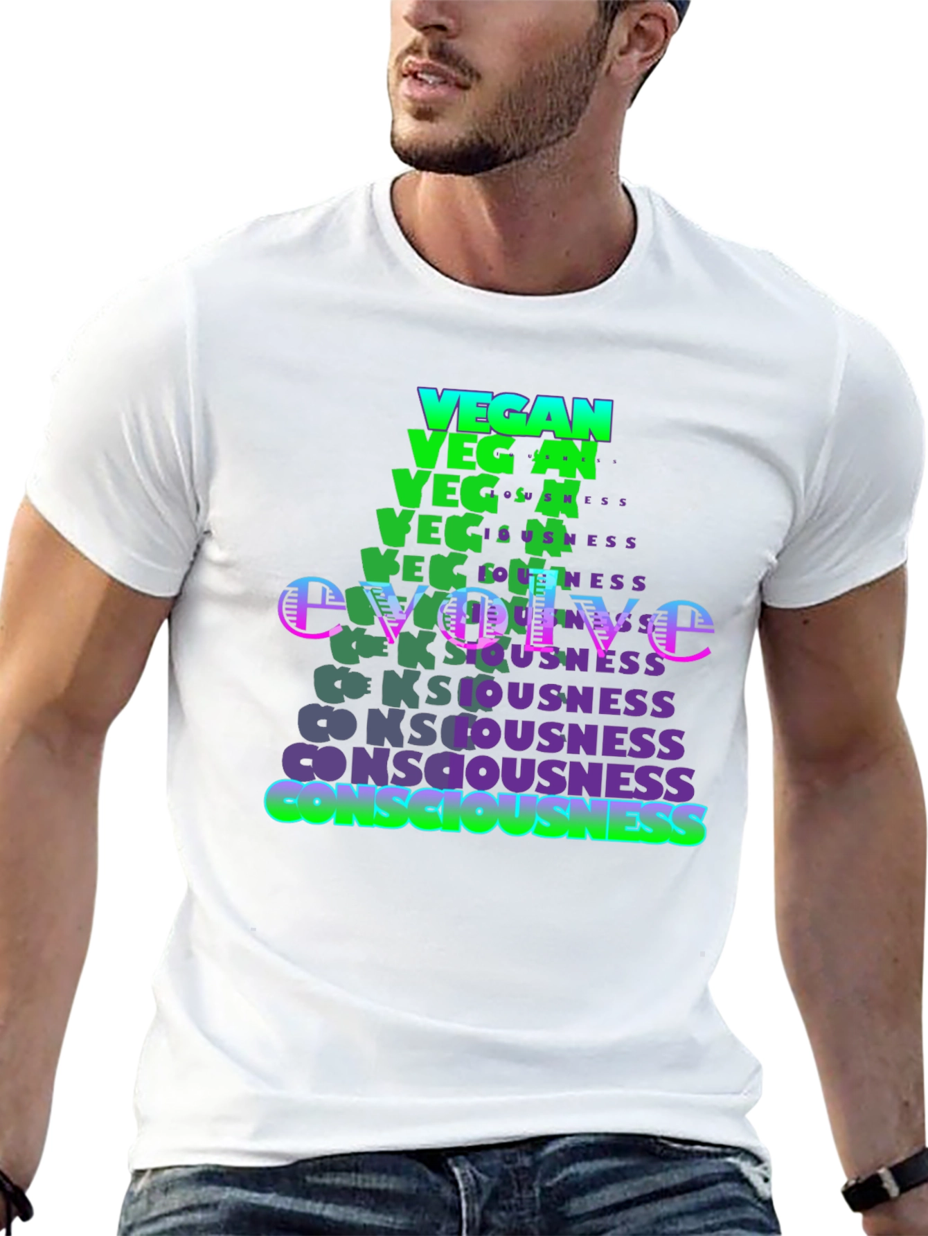 Vegan Evolve Consciousness Graphic T-Shirt