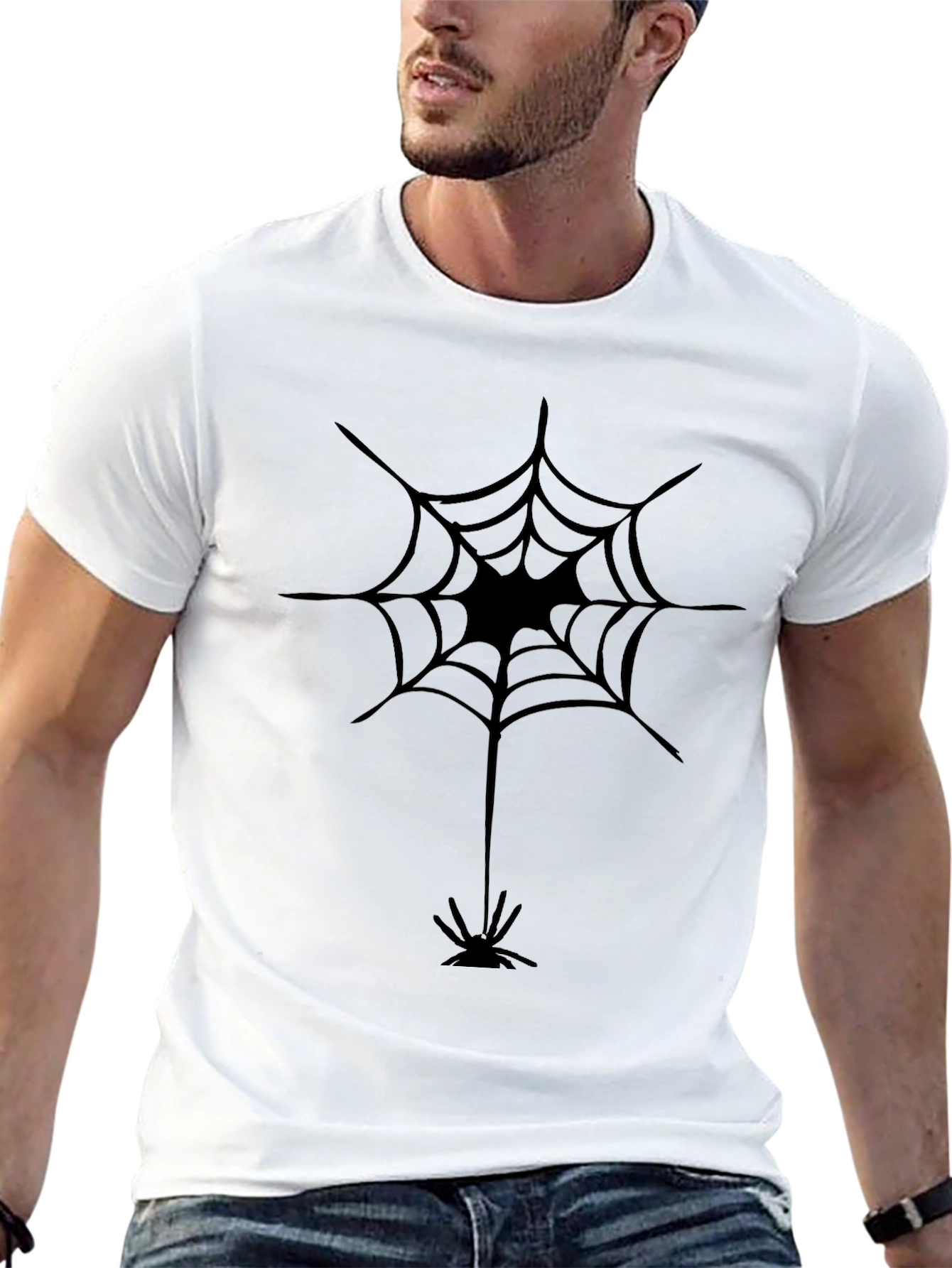 Spider Web Graphic Black T-Shirt