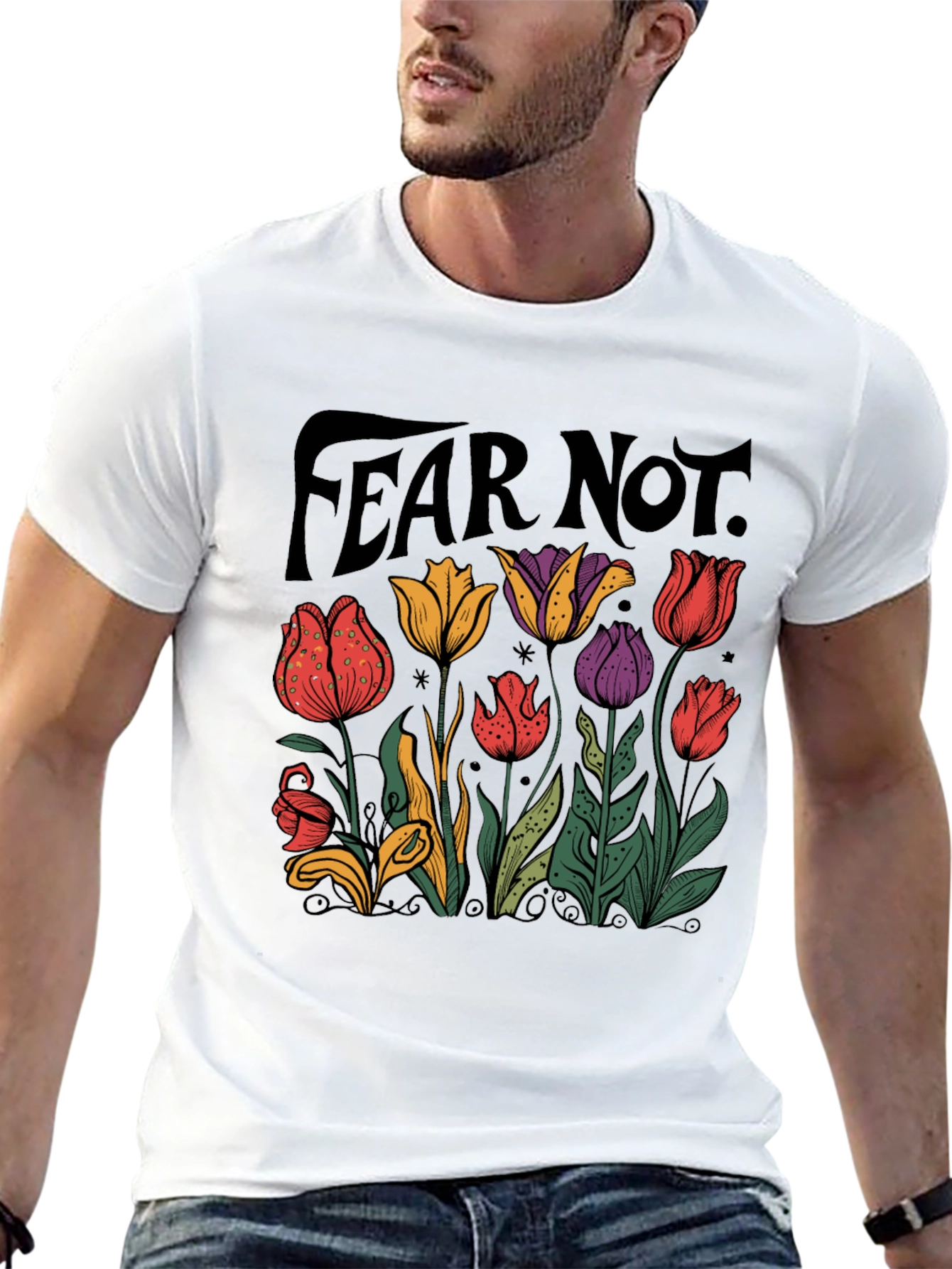 Fear Not Floral Graphic T-Shirt