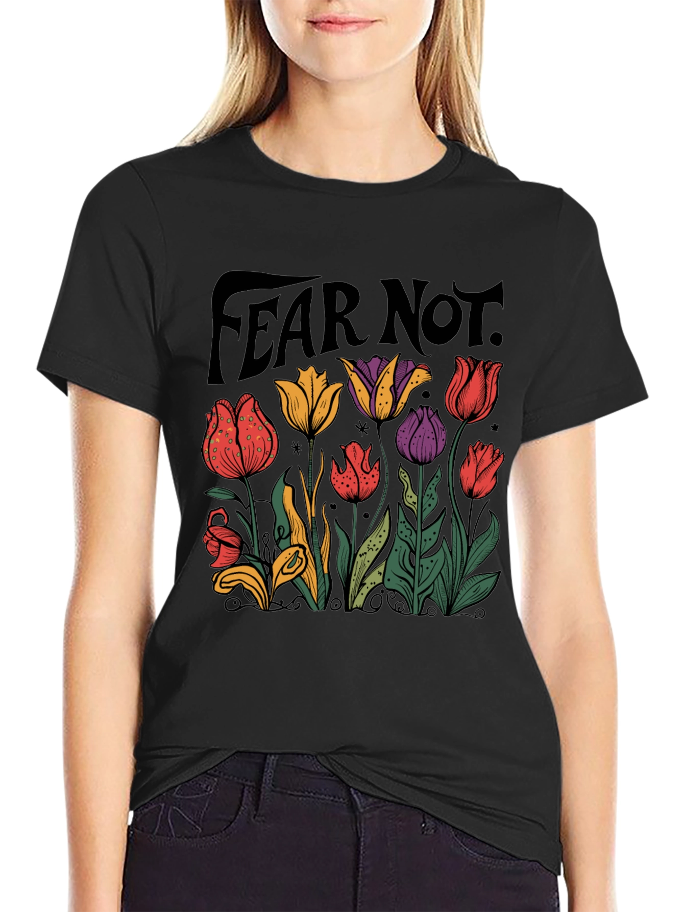 Fear Not Floral Graphic T-Shirt