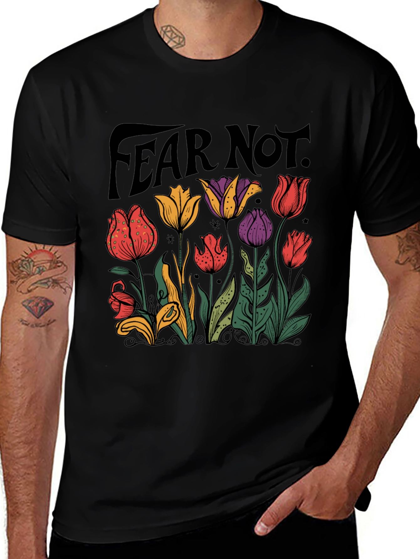 Fear Not Floral Graphic T-Shirt