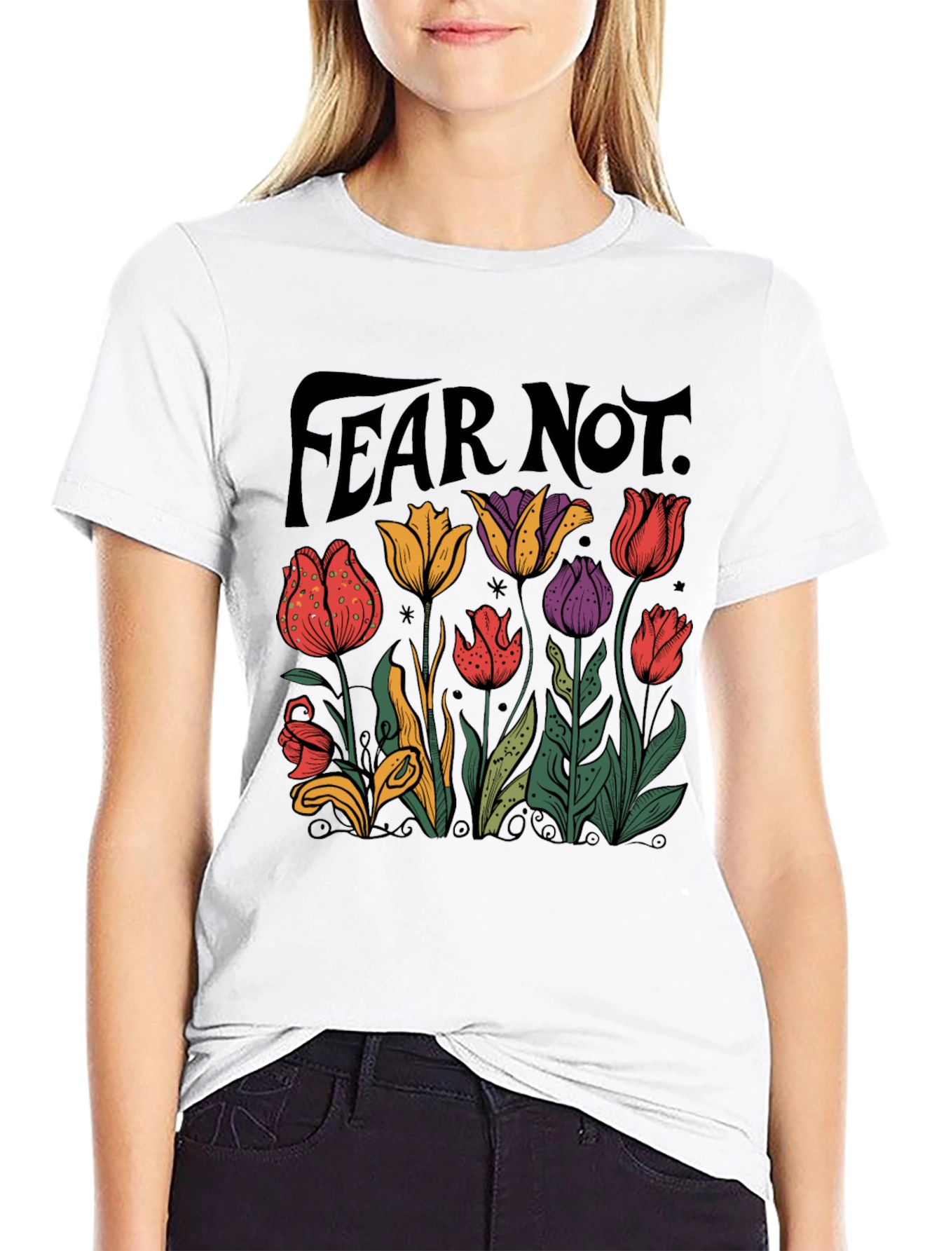 Fear Not Floral Graphic T-Shirt