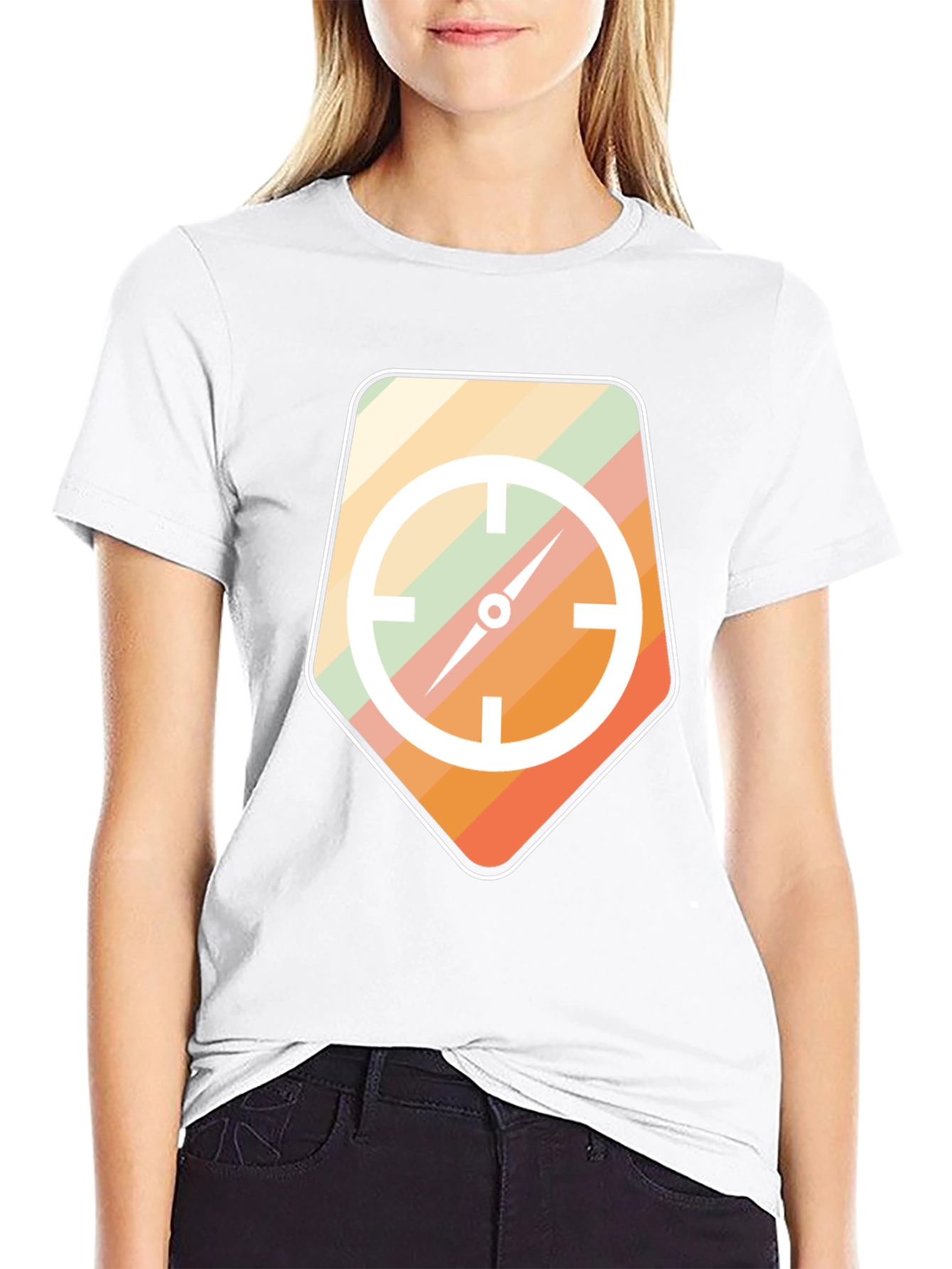 Retro Compass Graphic Tee - Mens Black T-Shirt