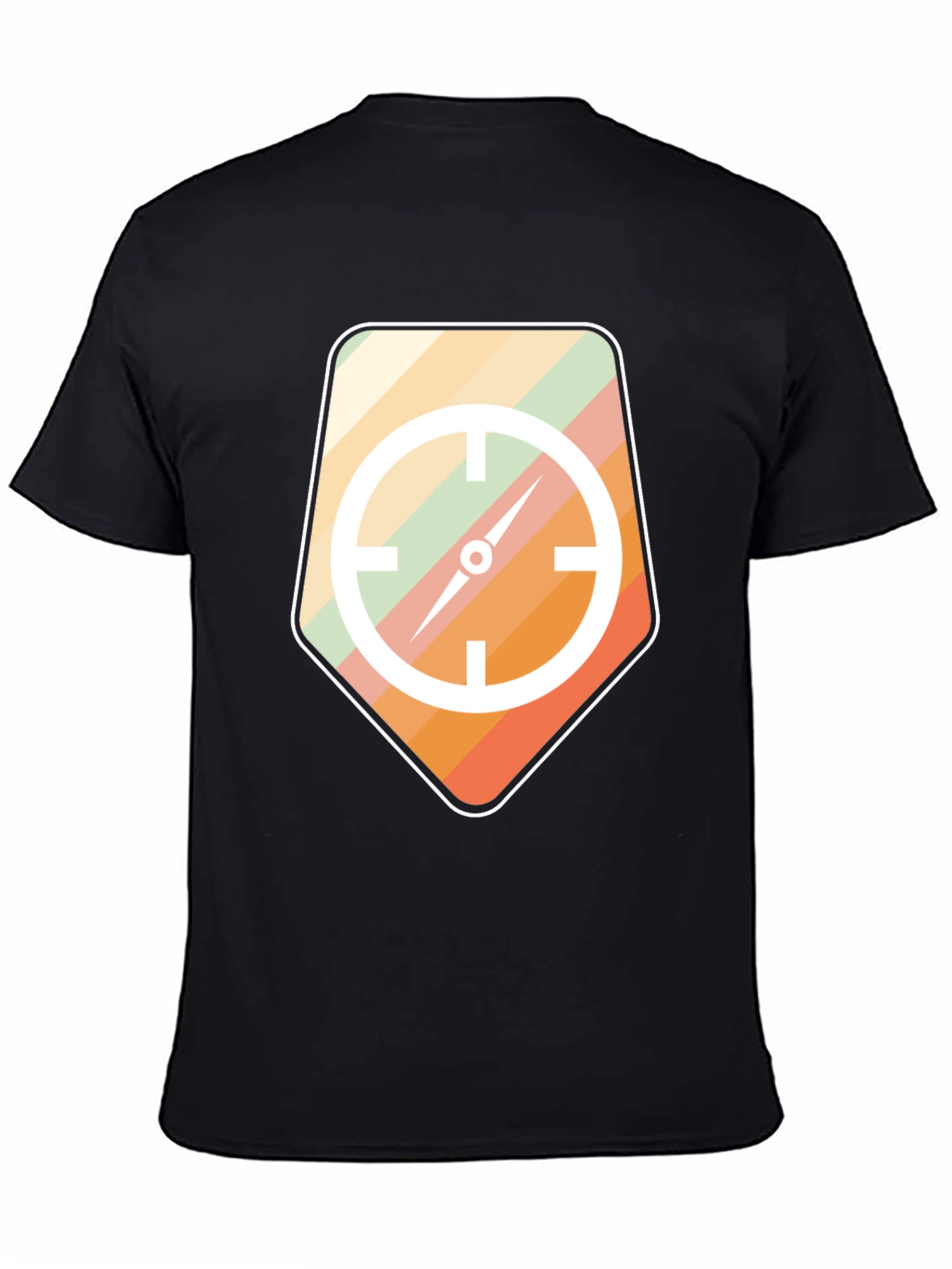 Retro Compass Graphic Tee - Mens Black T-Shirt