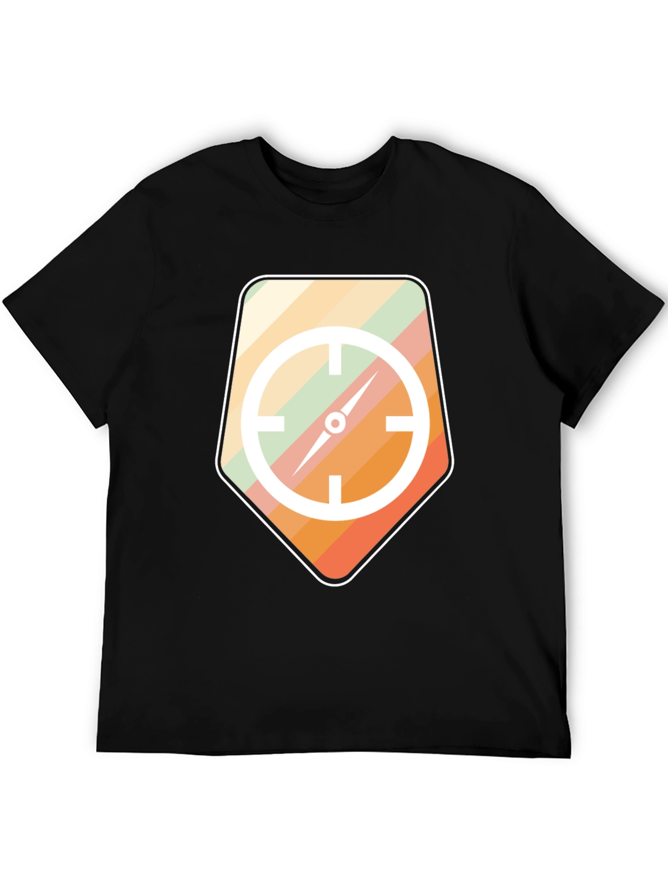 Retro Compass Graphic Tee - Mens Black T-Shirt