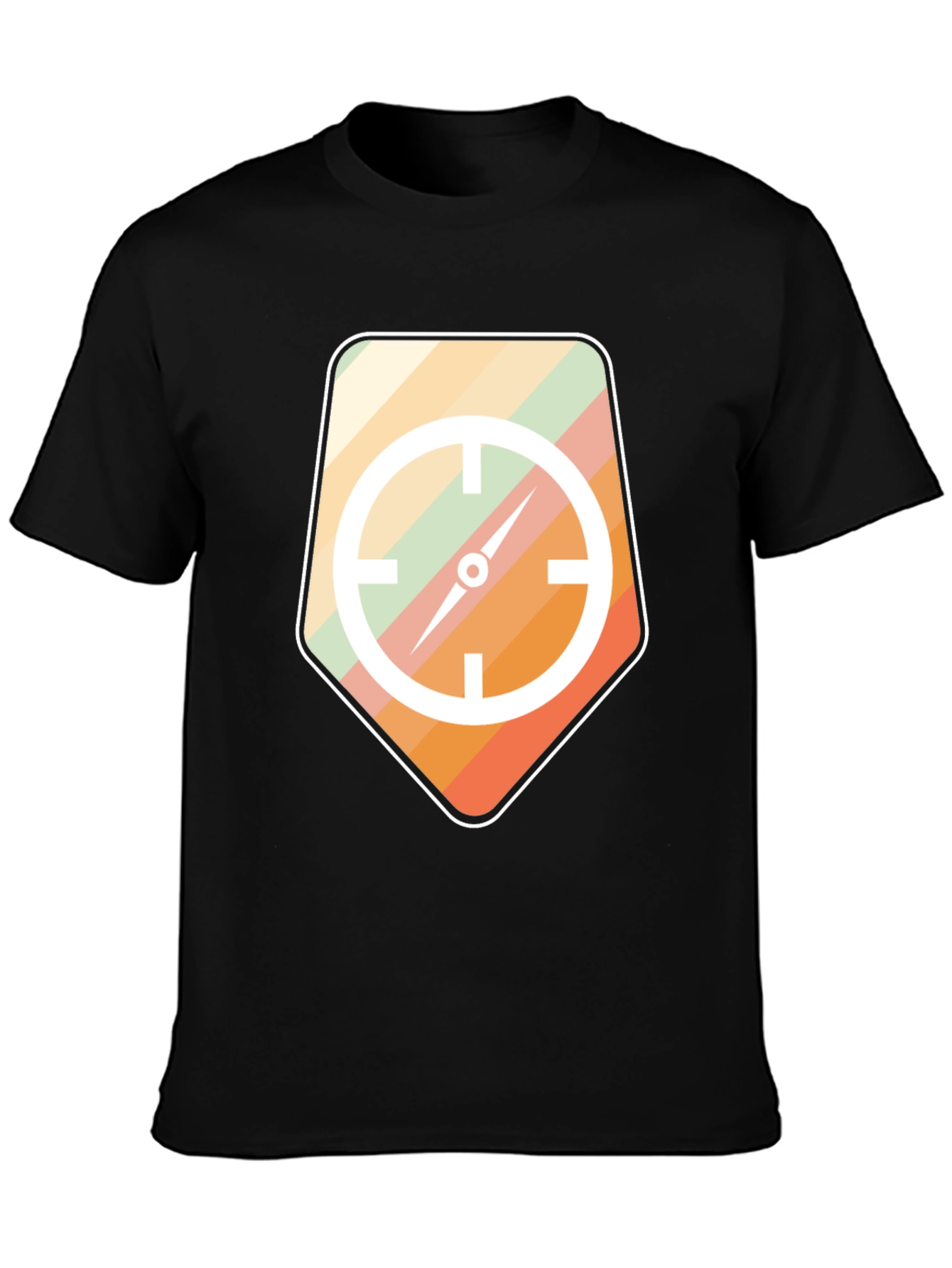 Retro Compass Graphic Tee - Mens Black T-Shirt