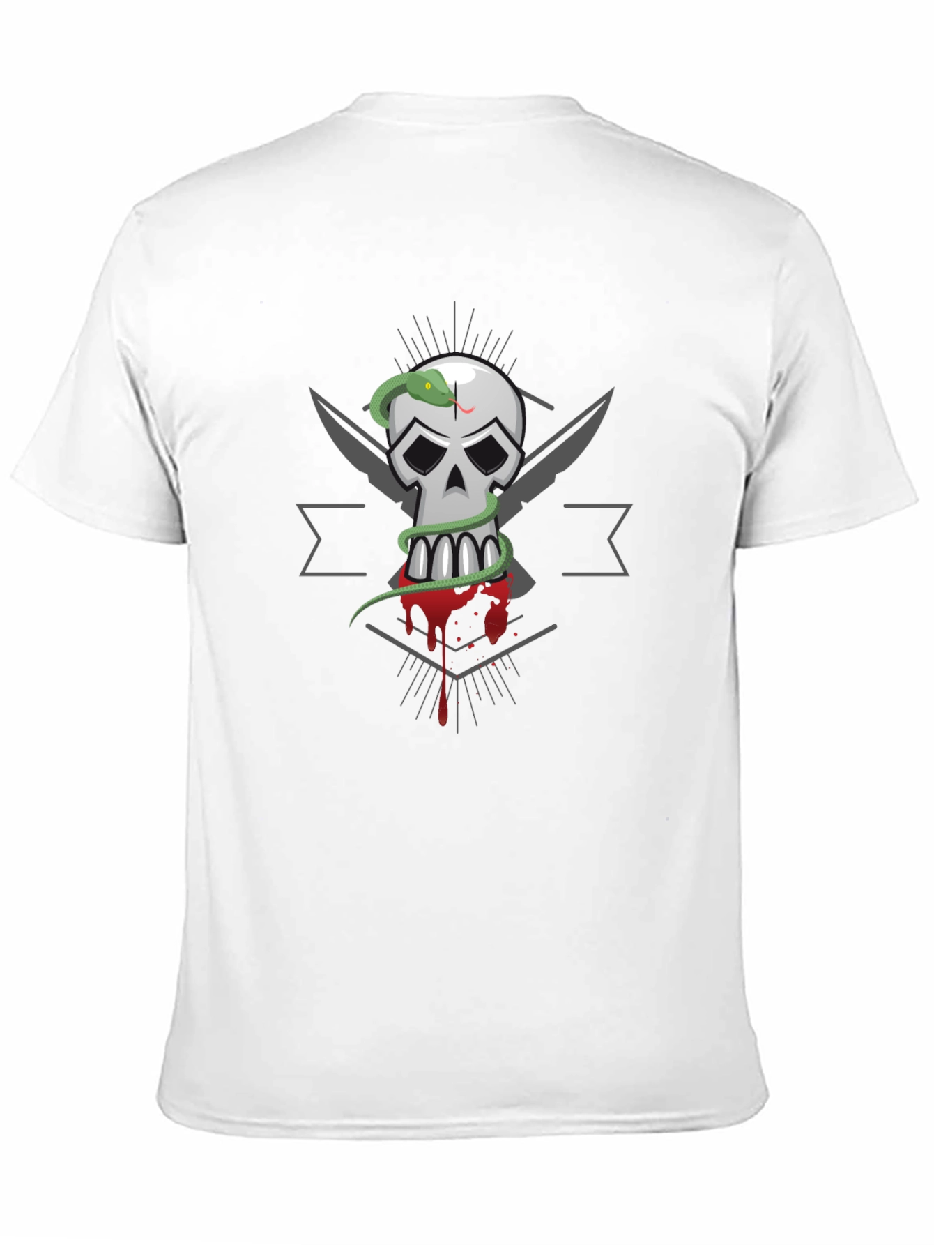 Skull & Snake Graphic Tee - Mens Black T-Shirt