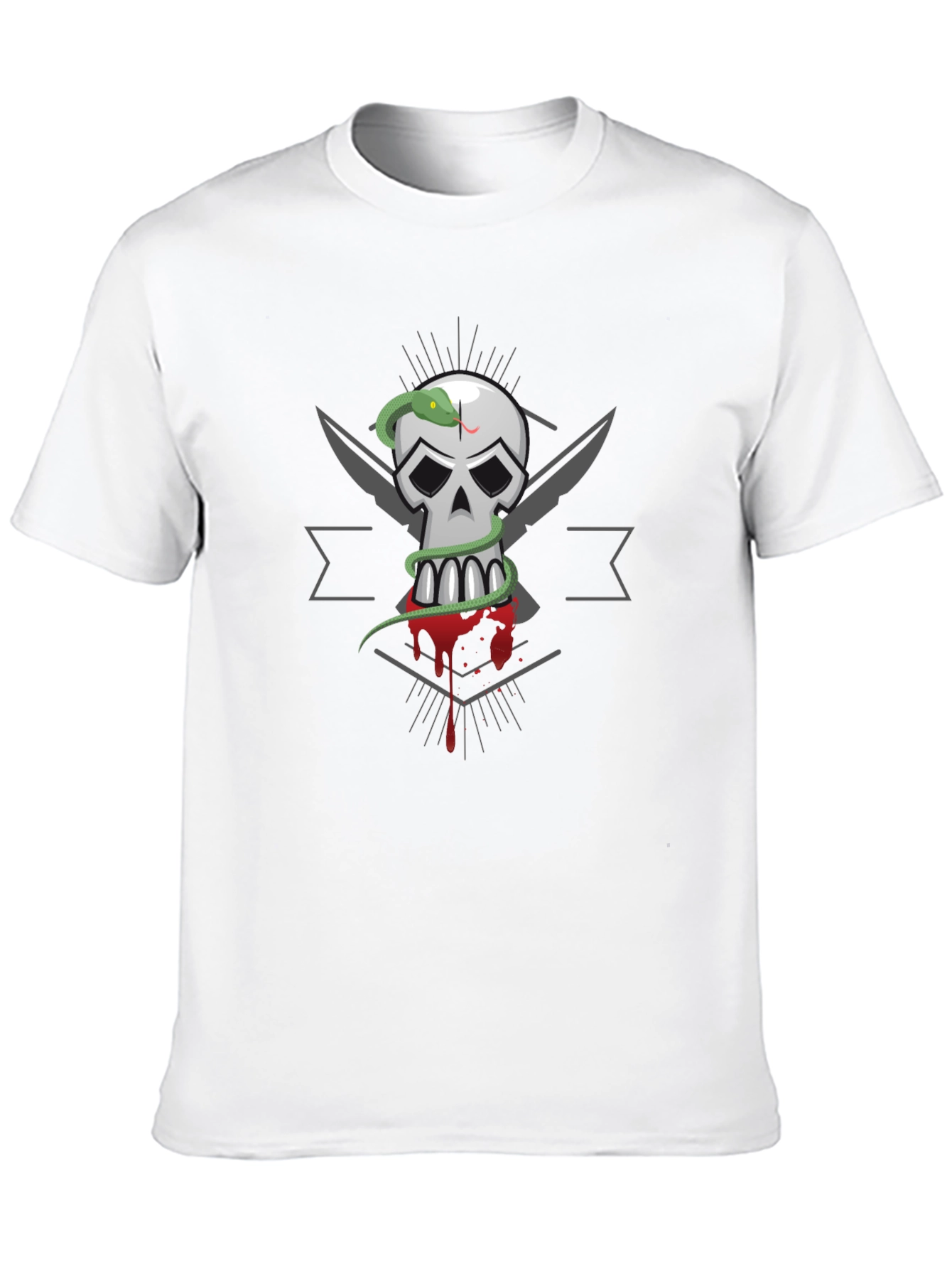 Skull & Snake Graphic Tee - Mens Black T-Shirt
