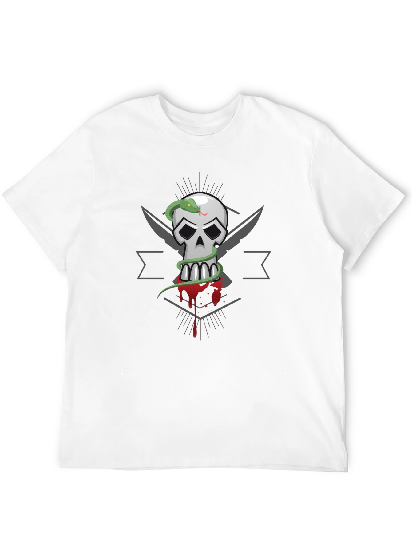 Skull & Snake Graphic Tee - Mens Black T-Shirt