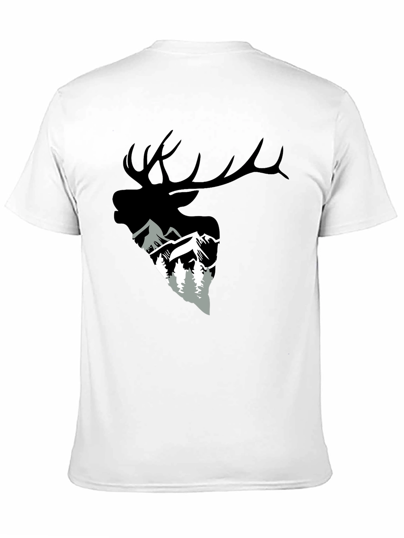 Elk and Mountain Graphic Tee - Black