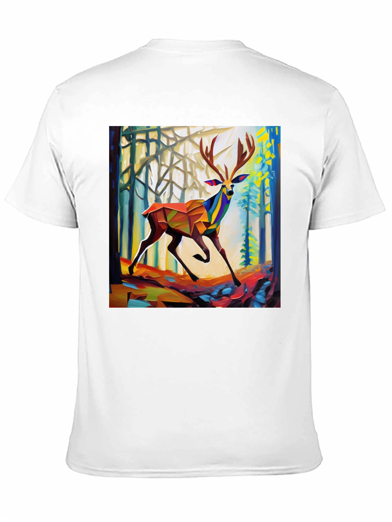 Abstract Geometric Deer Forest Graphic Tee