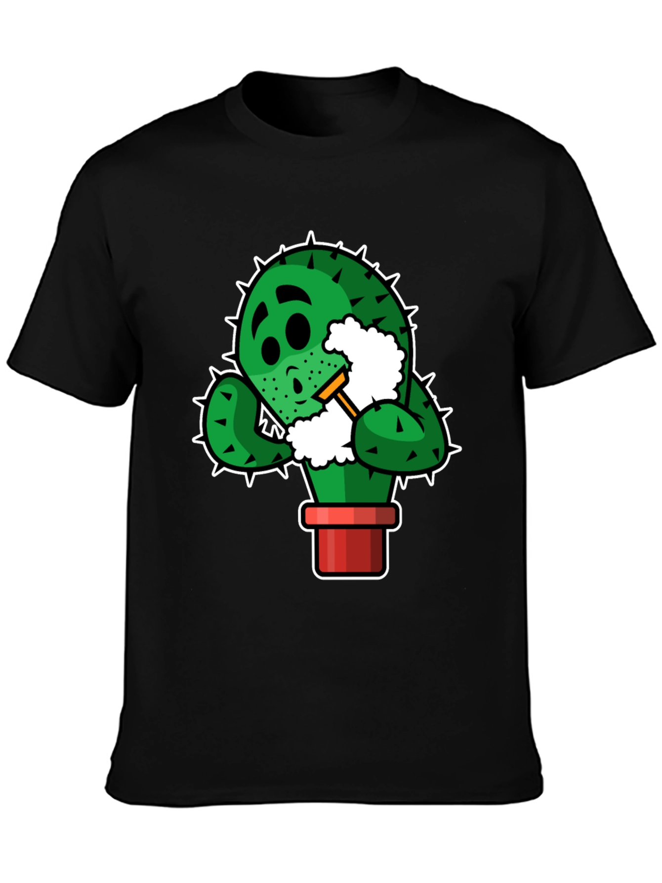 Cactus Shaving Graphic Tee - Funny Novelty Shirt