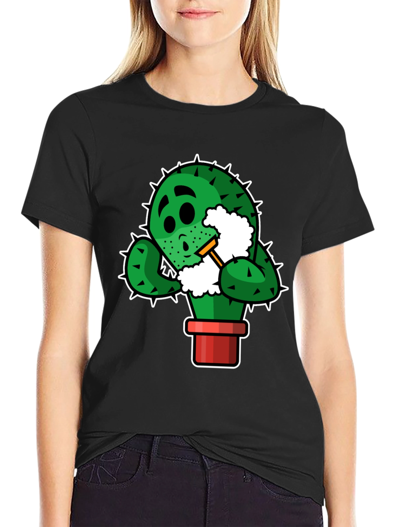 Cactus Shaving Graphic Tee - Funny Novelty Shirt
