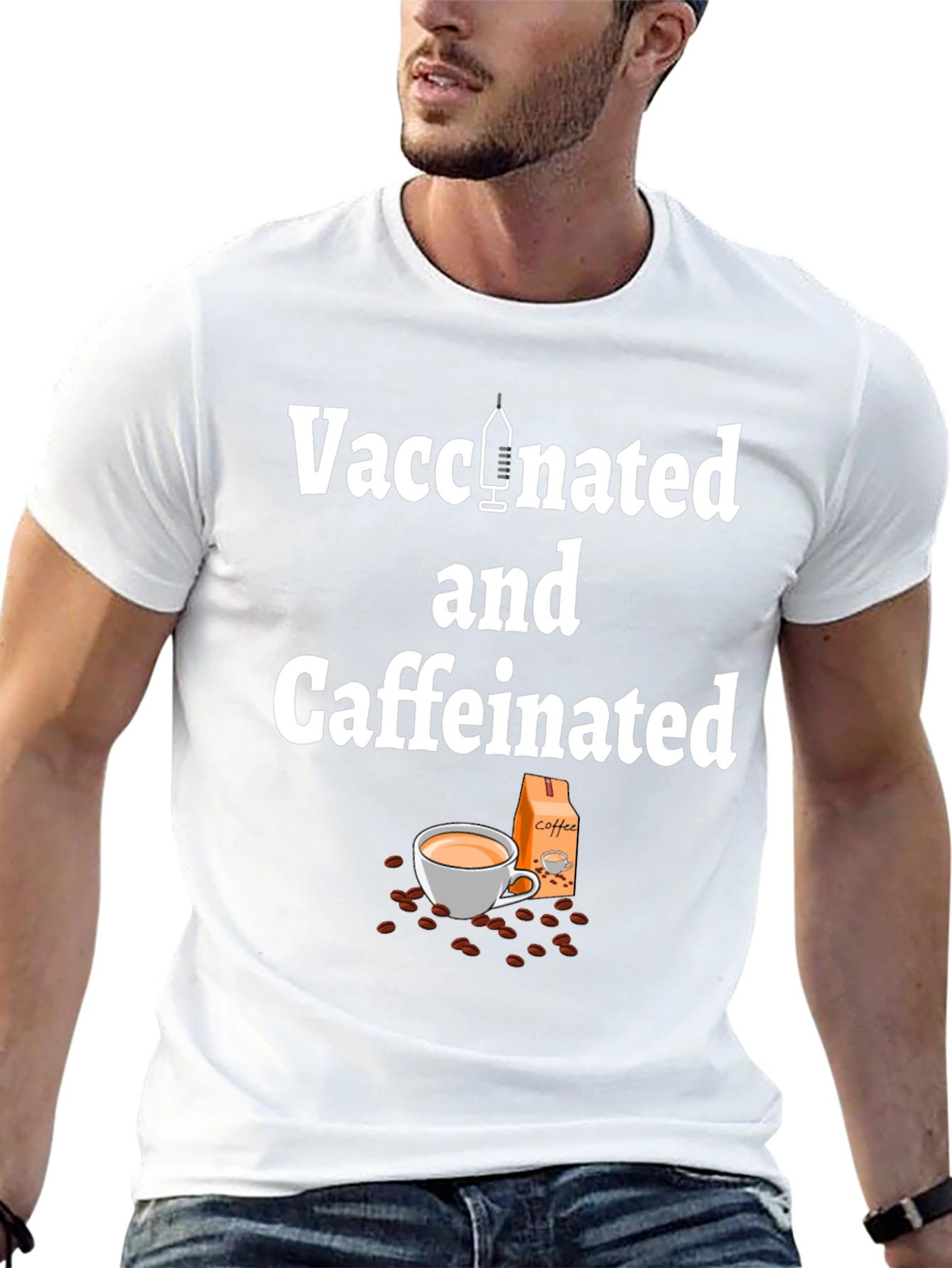 Vaccinated and Caffeinated T-Shirt