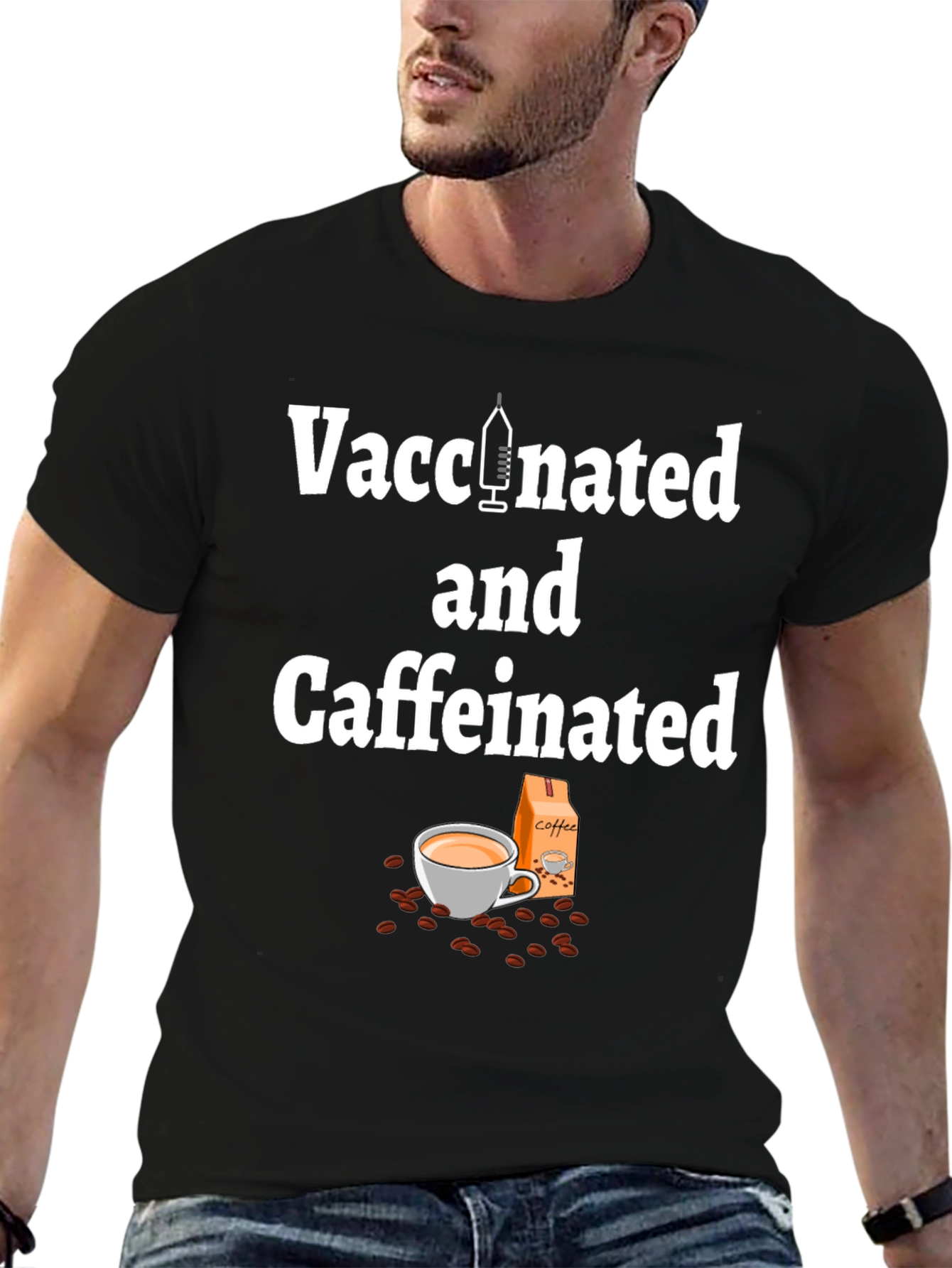 Vaccinated and Caffeinated T-Shirt