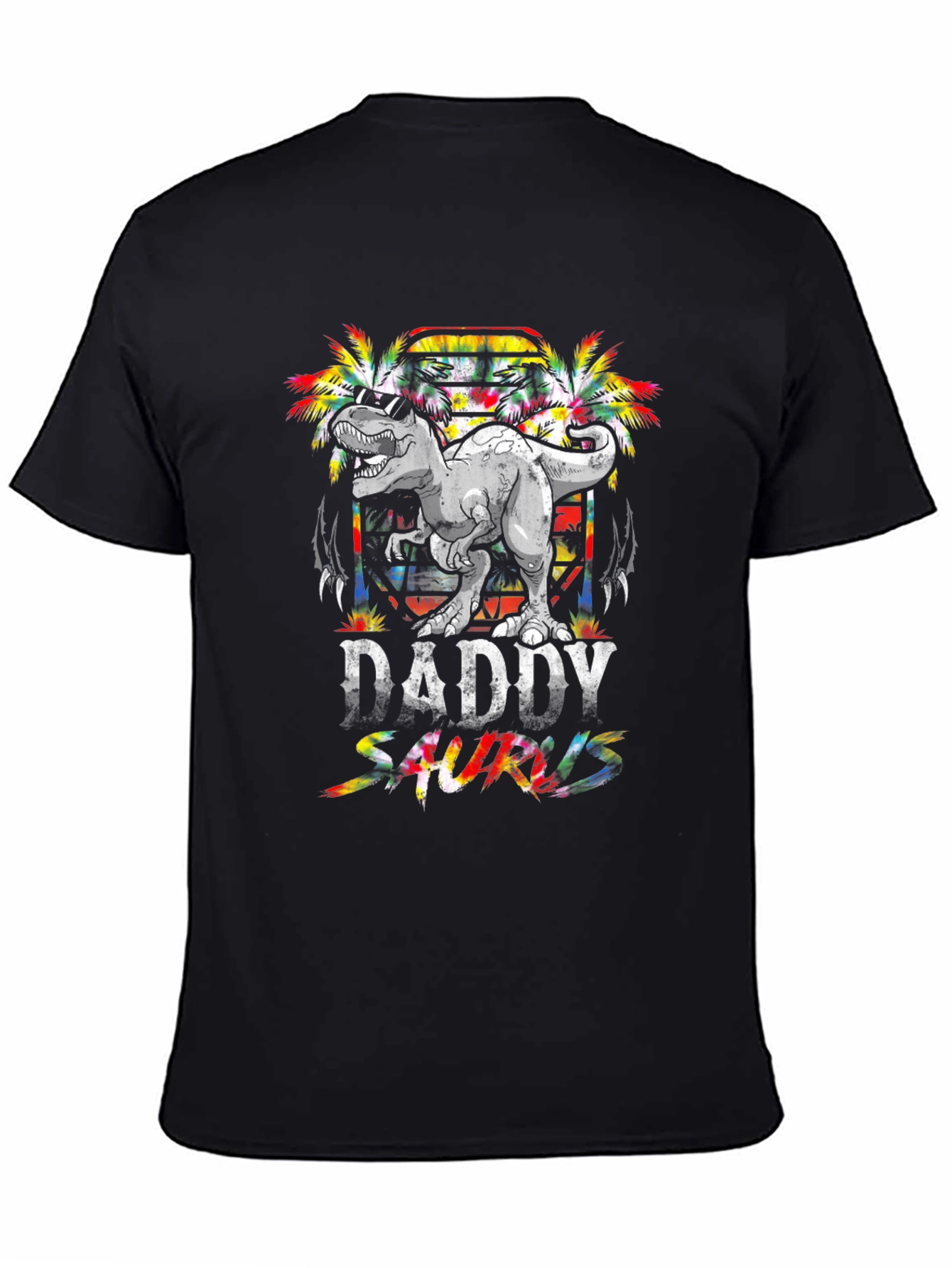 Daddy Saurus Black Graphic T-Shirt