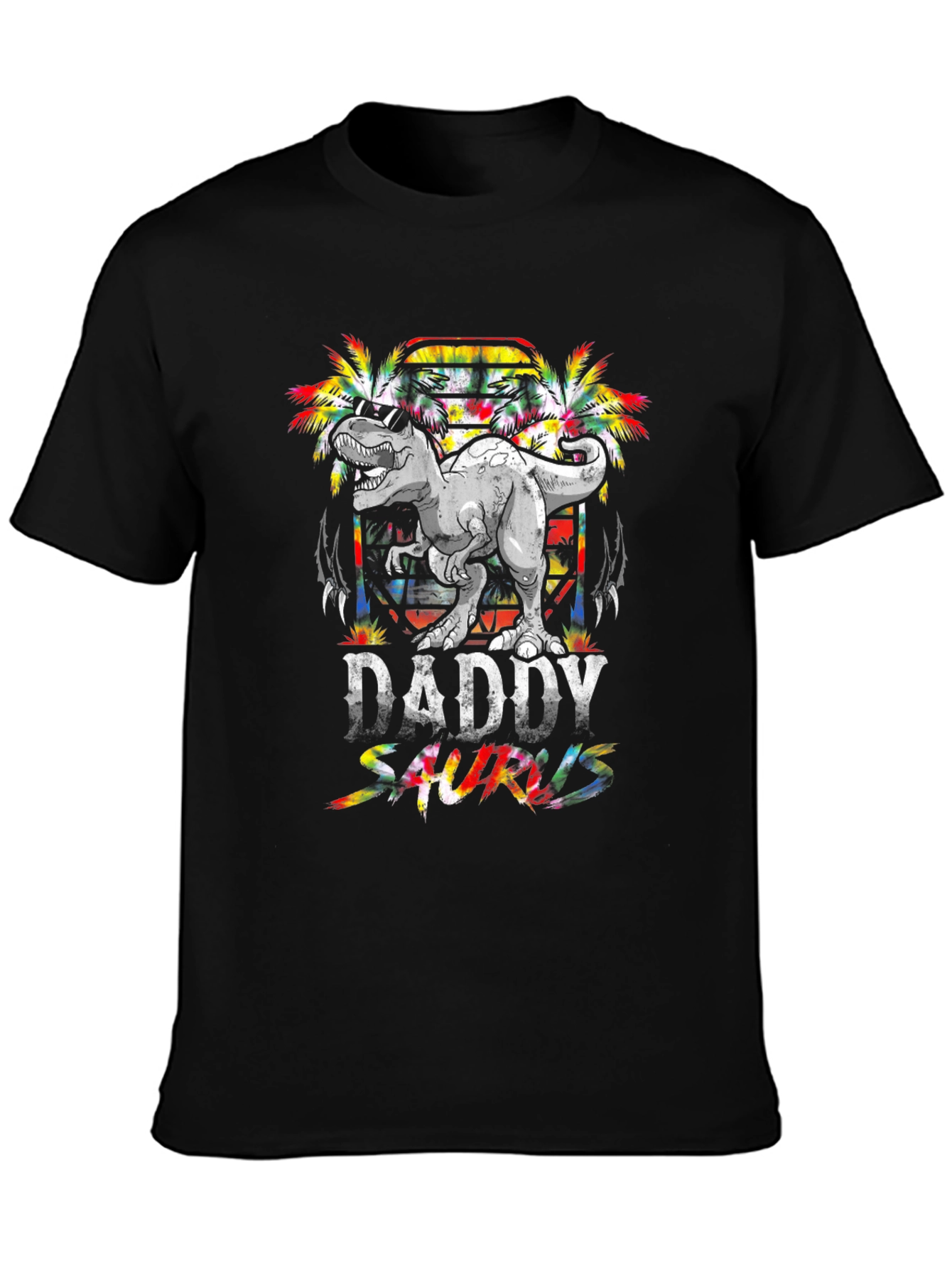 Daddy Saurus Black Graphic T-Shirt