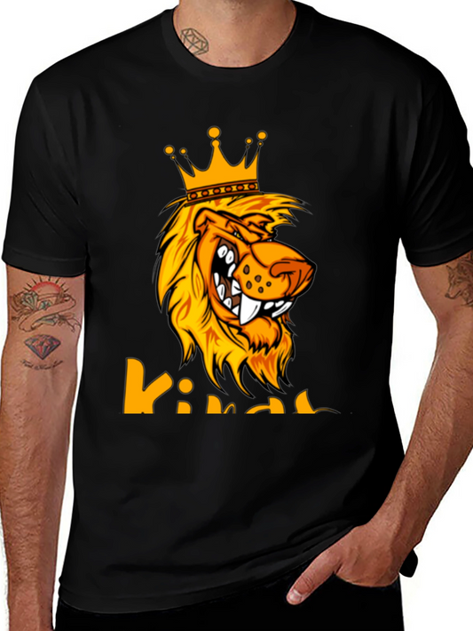 King Lion Graphic Tee - Bold Black T-Shirt