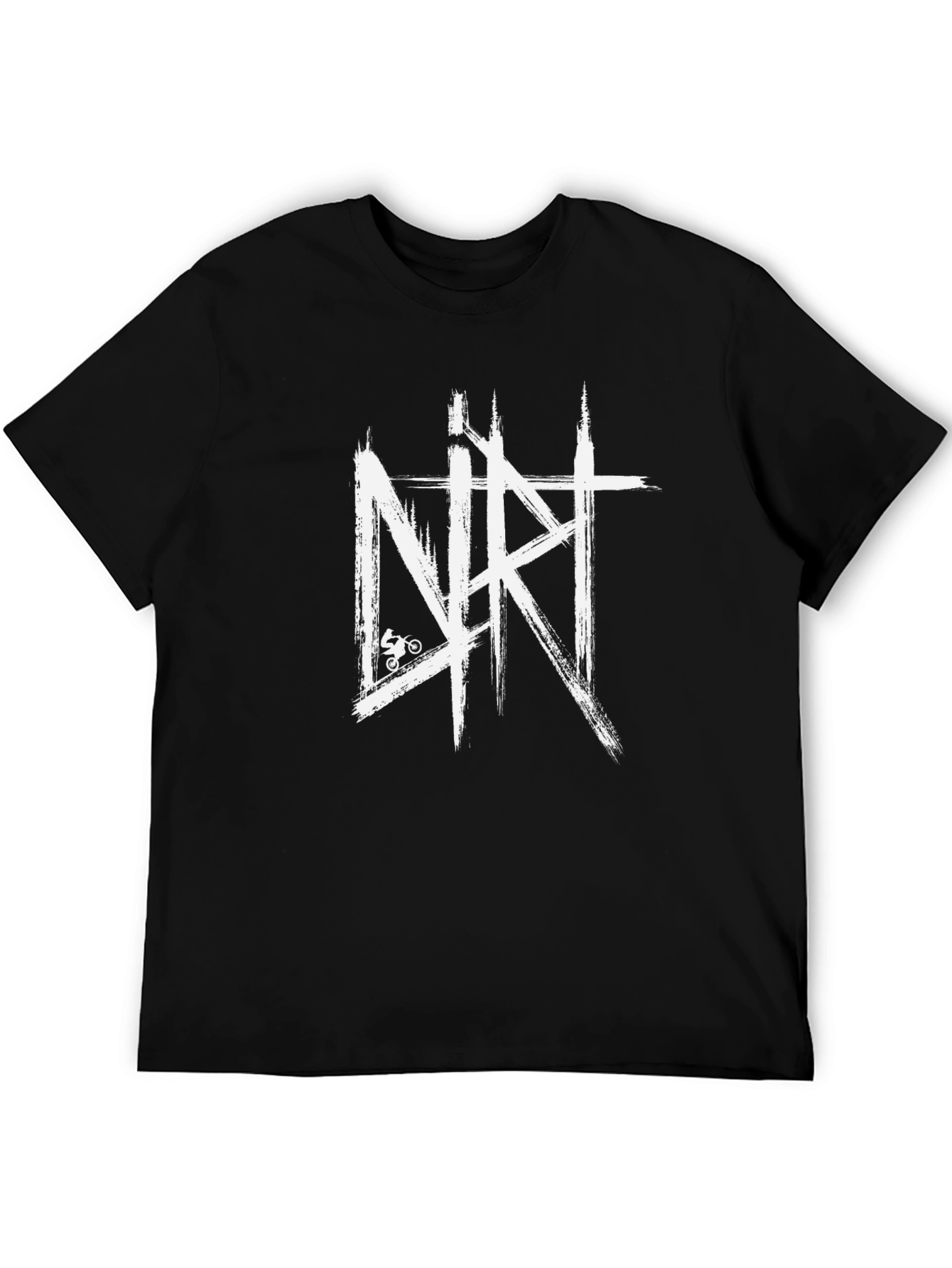 Dirt Bike T-Shirt - Black Brush Stroke Design