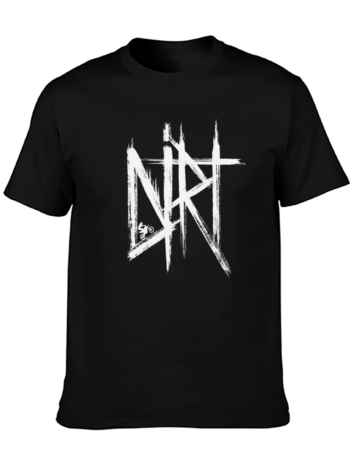 Dirt Bike T-Shirt - Black Brush Stroke Design
