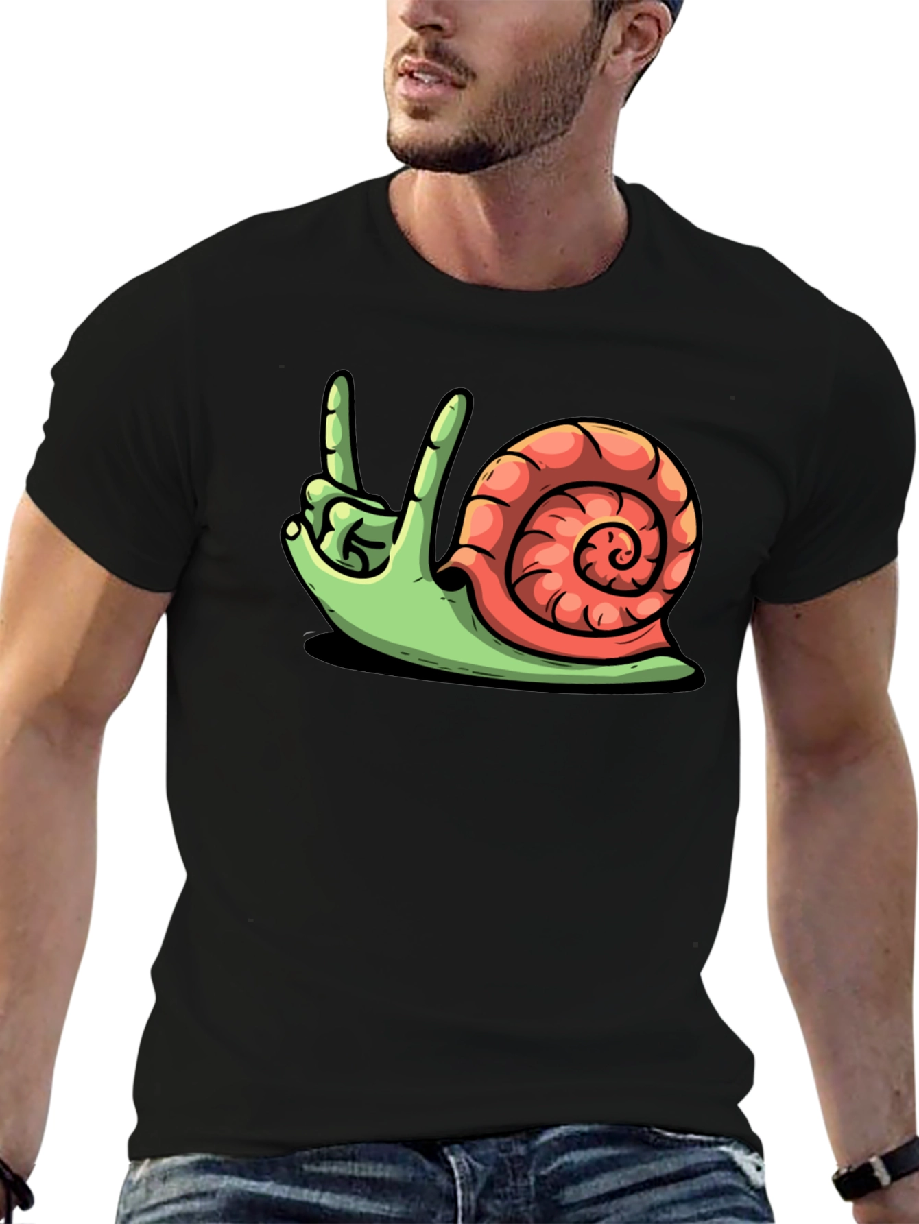 Rock On Snail Graphic T-Shirt