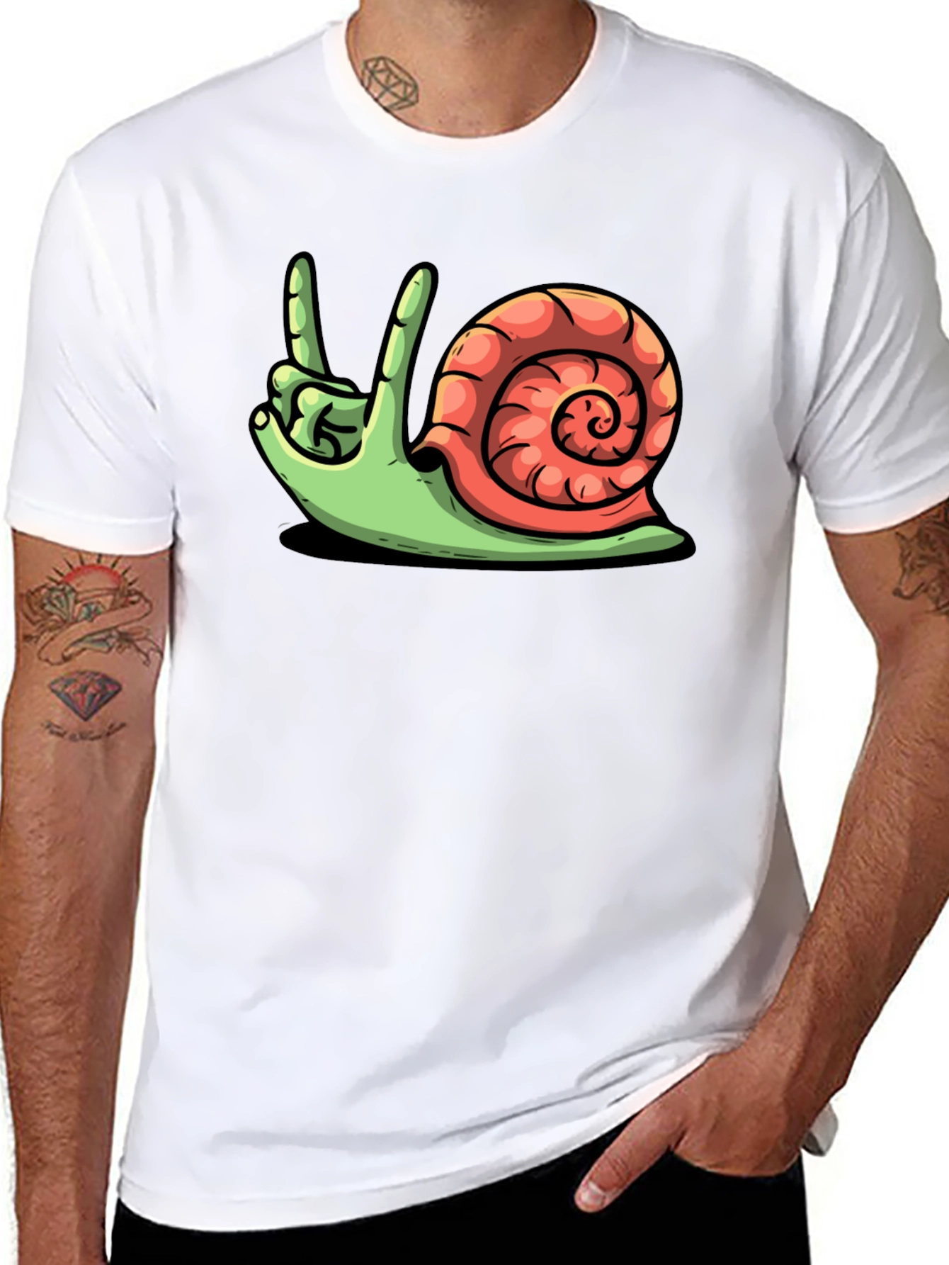 Rock On Snail Graphic T-Shirt