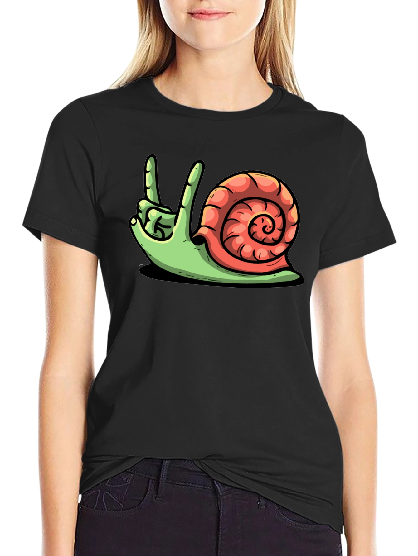 Rock On Snail Graphic T-Shirt
