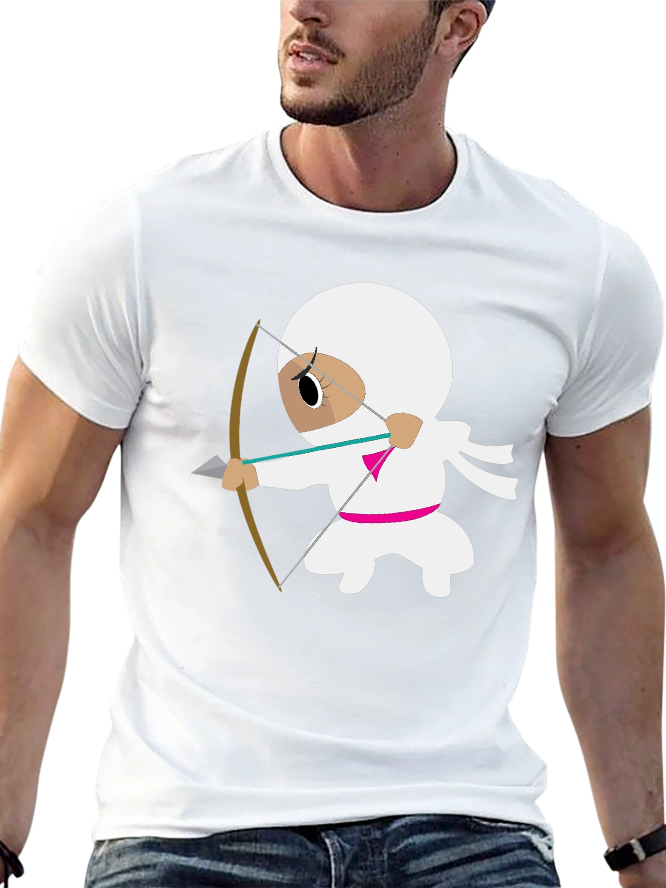 Ninja Archer Graphic Tee - Black Cotton T-Shirt