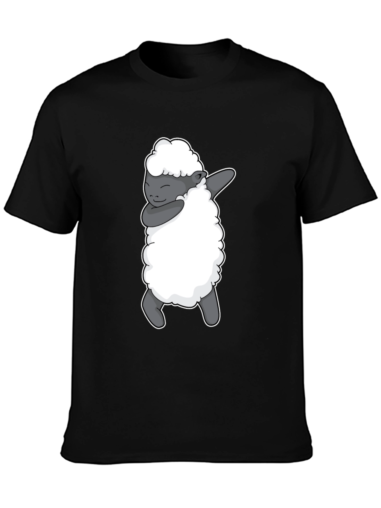 Dabbing Sheep Graphic Tee - Black Cotton T-Shirt