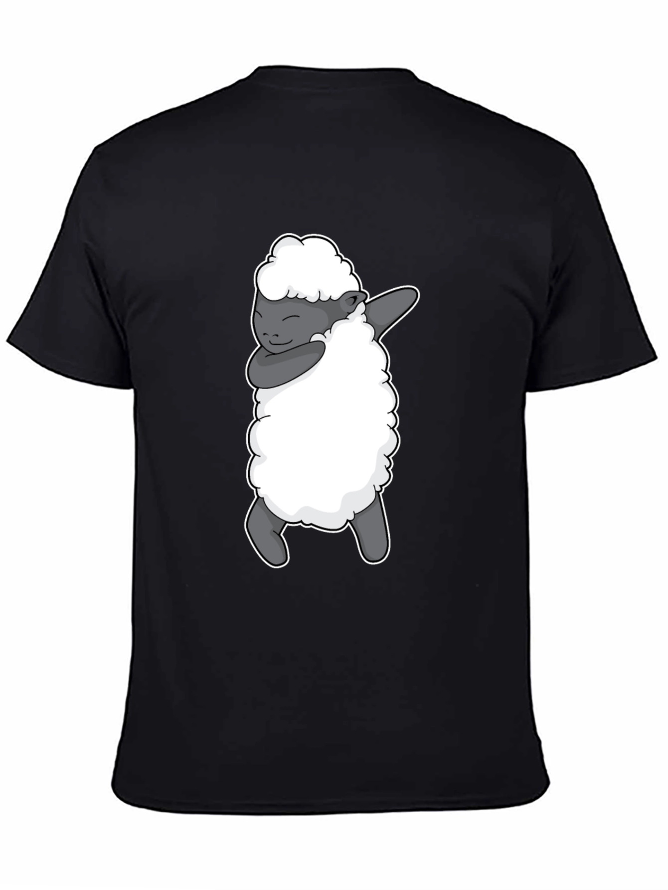 Dabbing Sheep Graphic Tee - Black Cotton T-Shirt