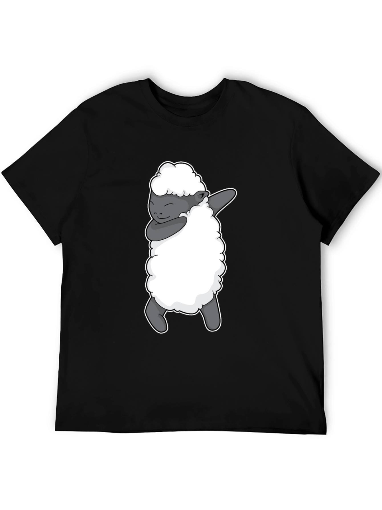 Dabbing Sheep Graphic Tee - Black Cotton T-Shirt